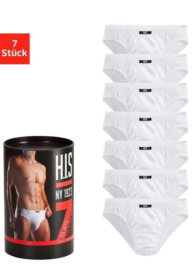 H.I.S Slip Onderbroeken voor heren verpakt in een blik van katoenmix (blik, 7 stuks)