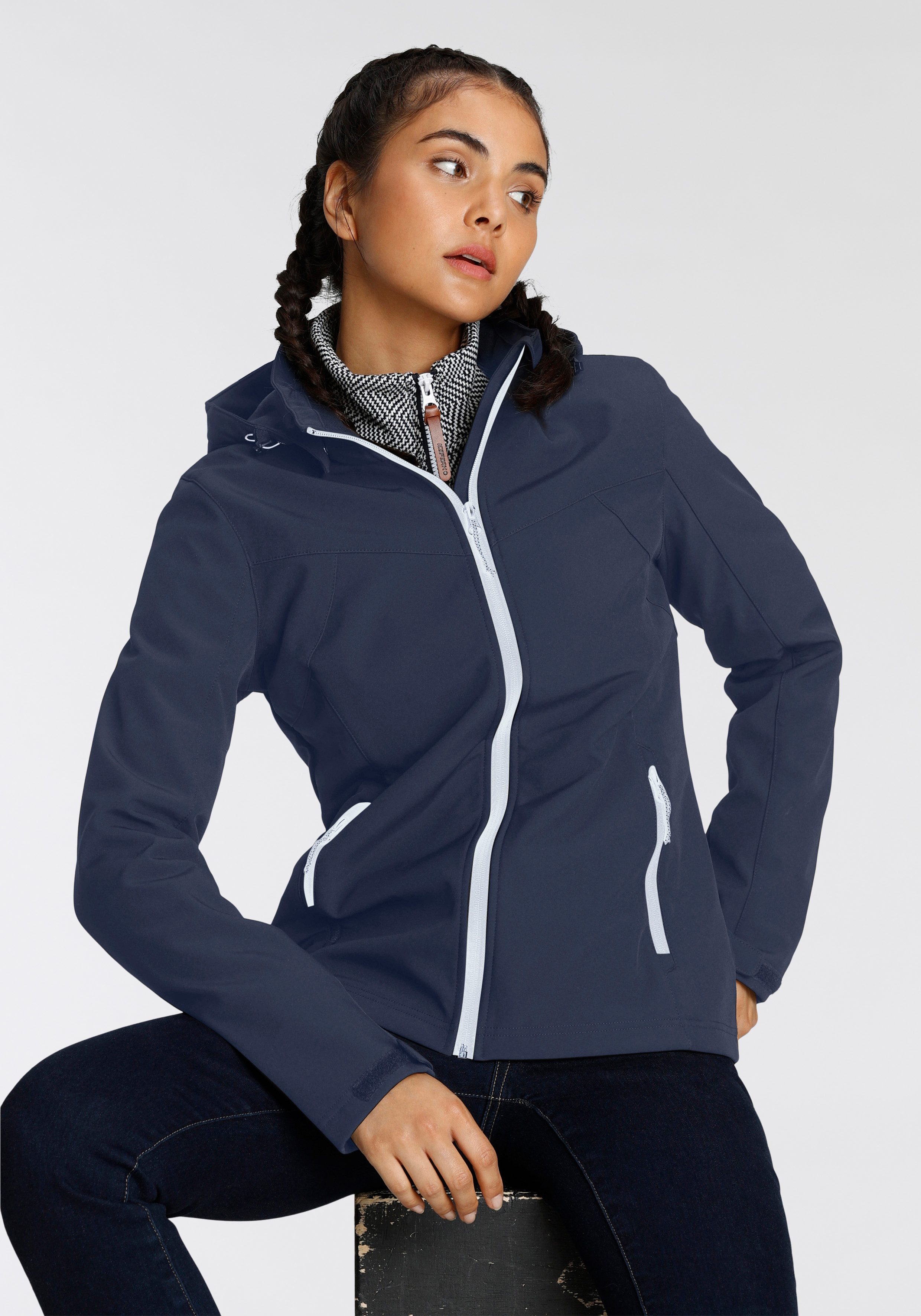 Icepeak Softshell-jack BRENHAM Winddicht & waterafstotend & ademend (1 stuk) meisjes softshelljacks maat 48
