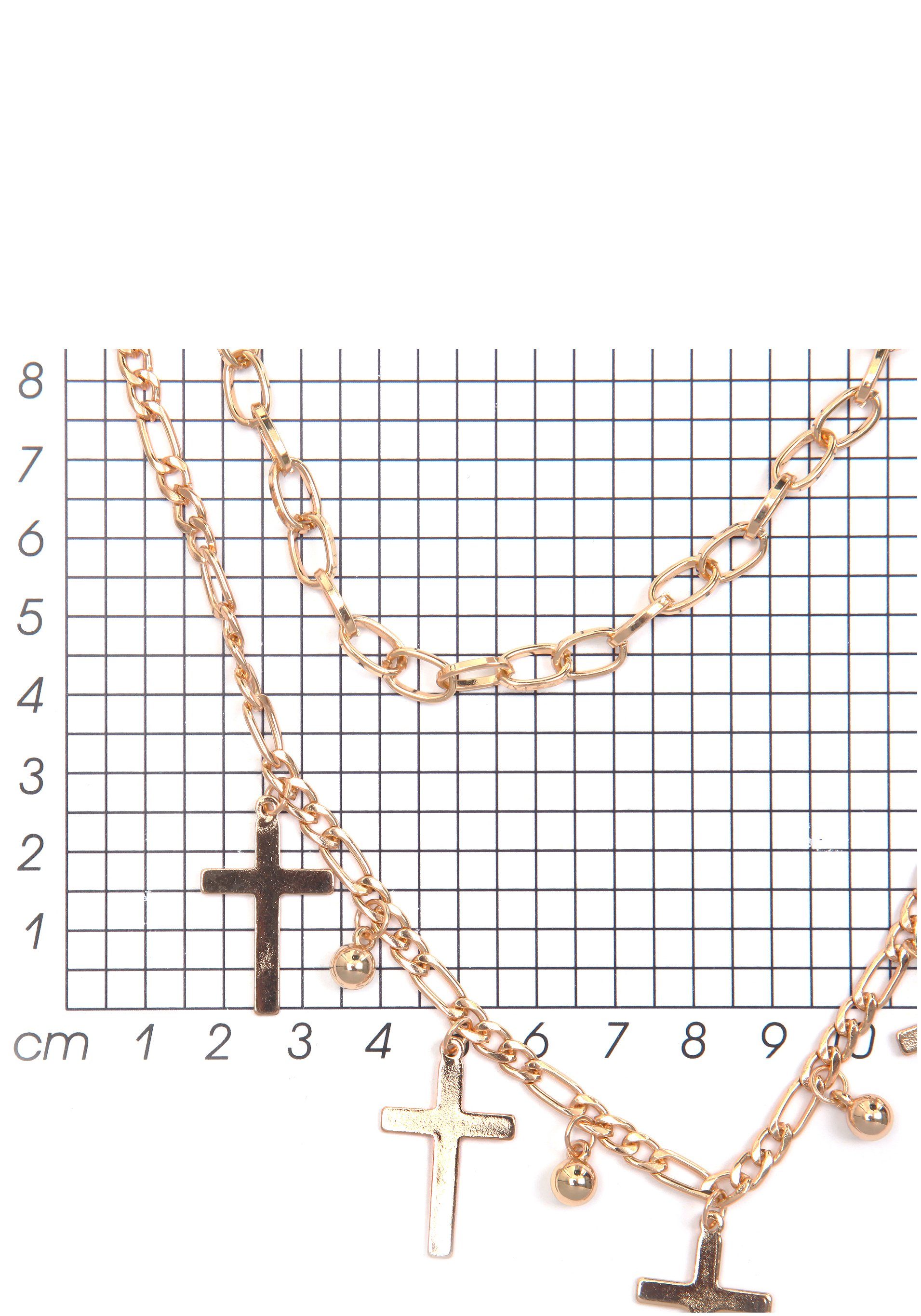 Firetti Ketting met hanger Halsketting schakelketting kruis 2-rijige