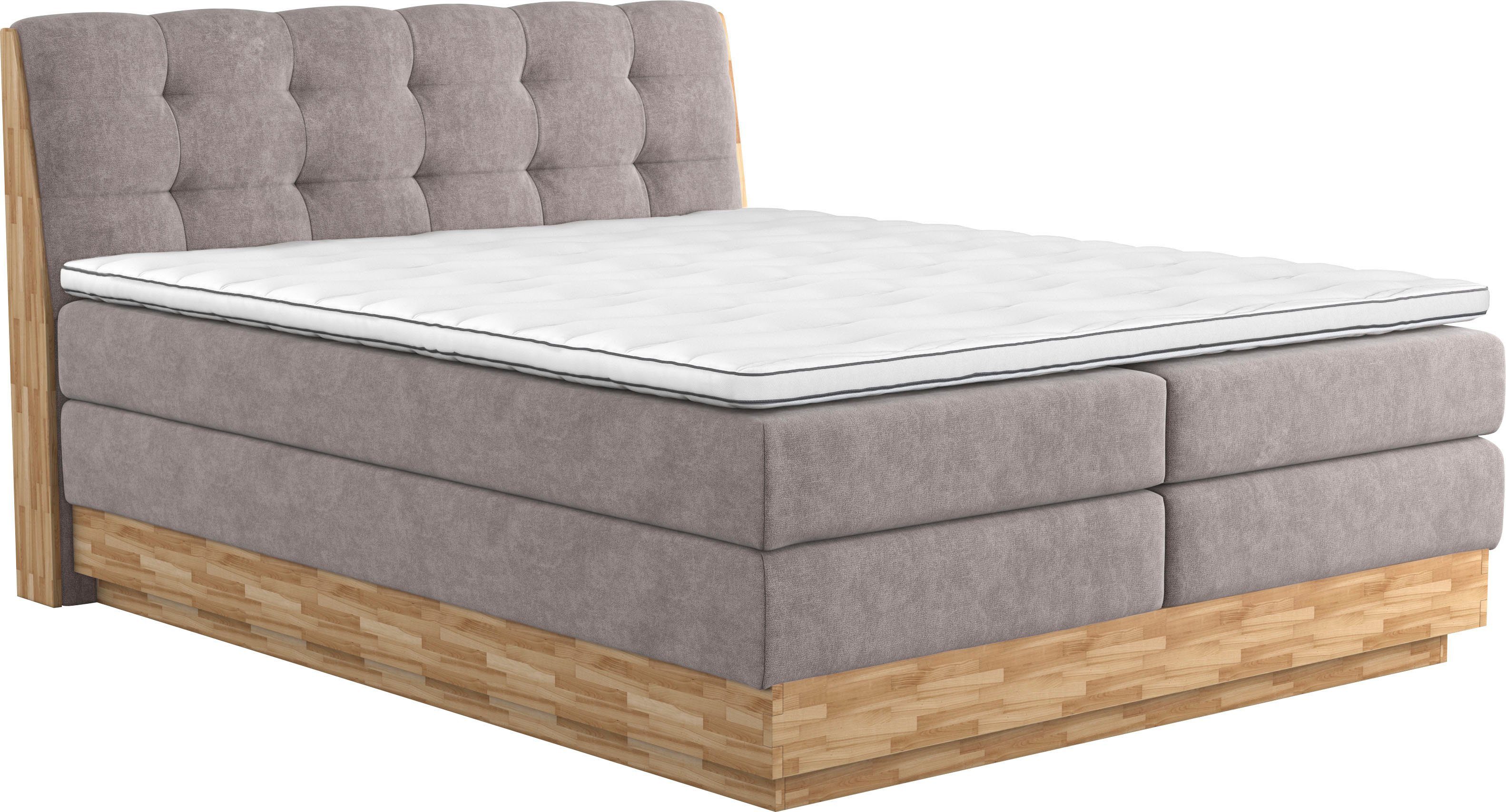 Home affaire Boxspring Naome Boxspring bed, inclusief matrastopper boxsprings grijs