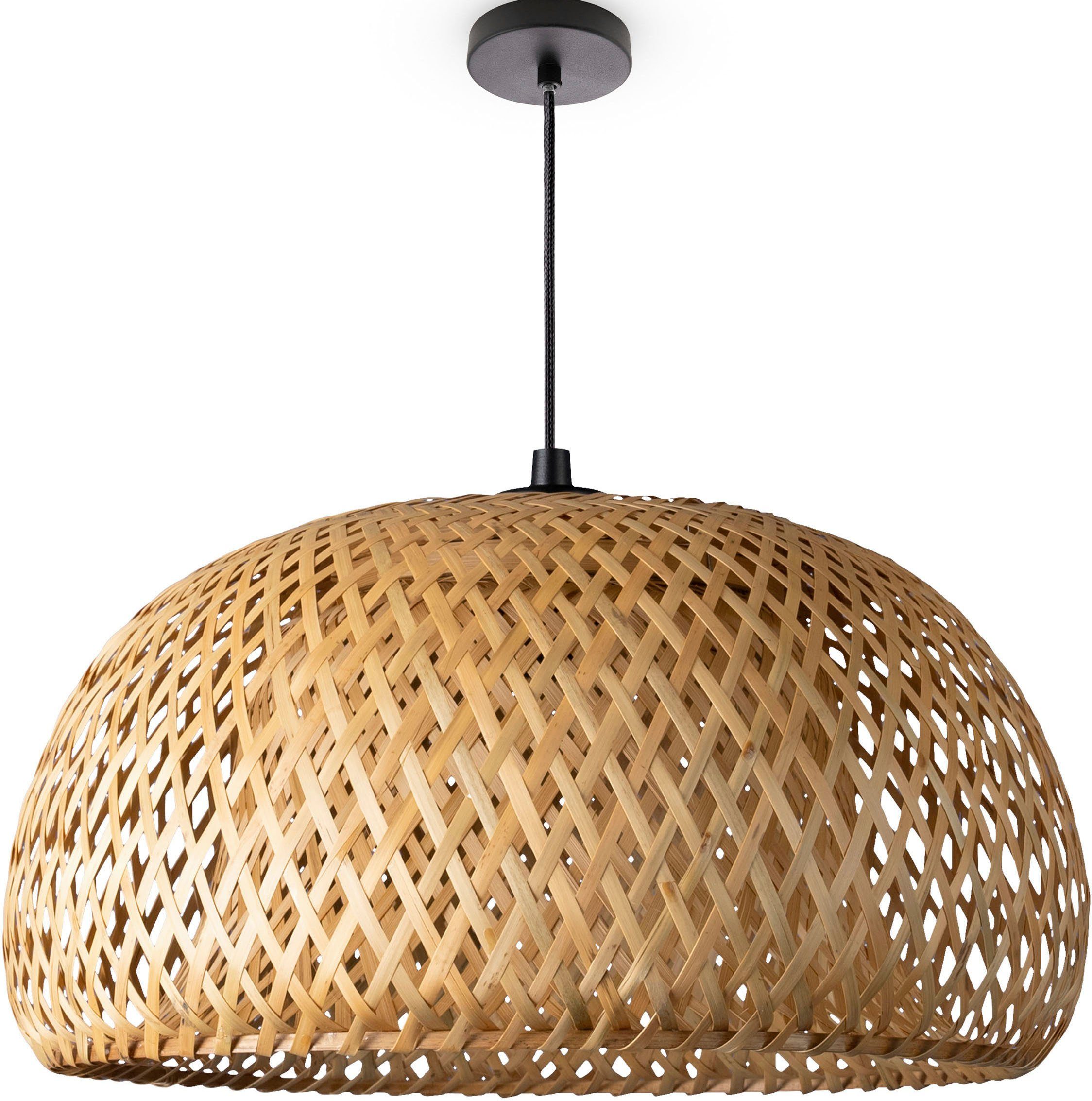 Paco Home Hanglamp PESA Hanglamp bamboe korblampen Boho Rattan look natuur E27