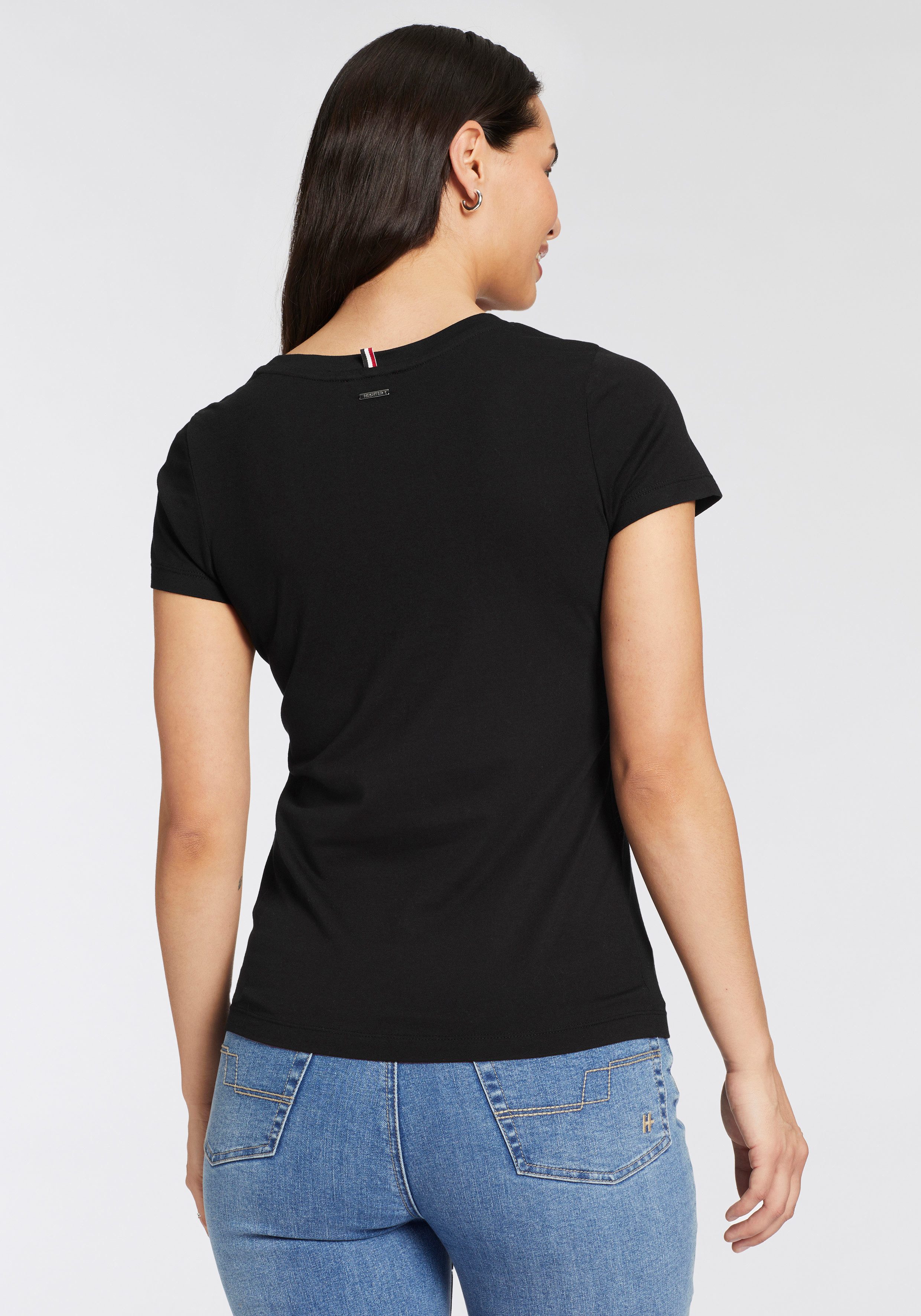 HECHTER PARIS Shirt met korte mouwen figuurvolgende snit met casual print ronde hals