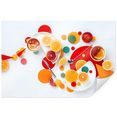 wall-art poster abstract citroen ijsthee sinaasappel (1 stuk) multicolor