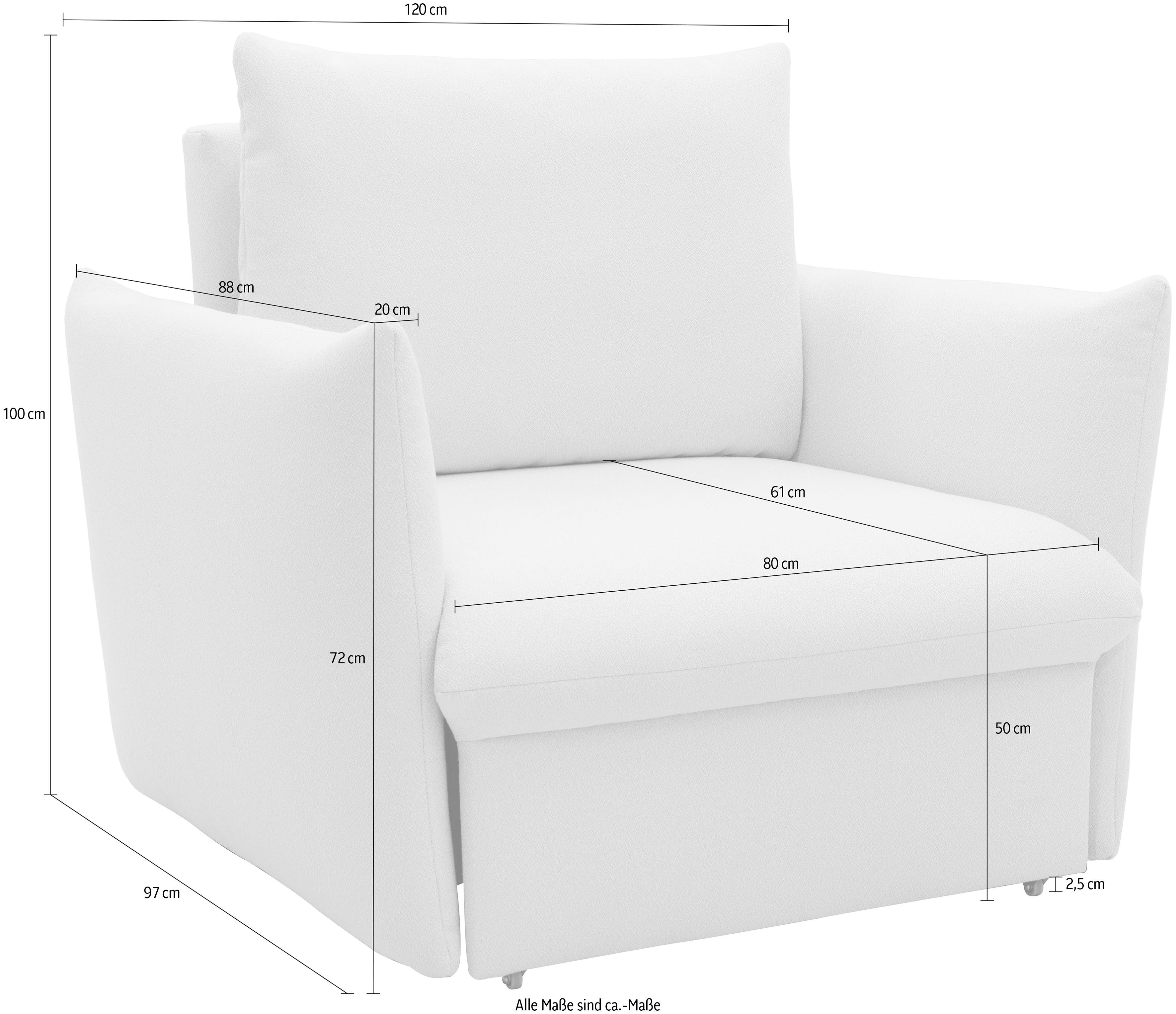 LOOKS BY WOLFGANG JOOP Fauteuil LOOKS XII Slaapstoel, Slaapfunctie Boxspringbekleding, met slaapfunctie, kussen-look
