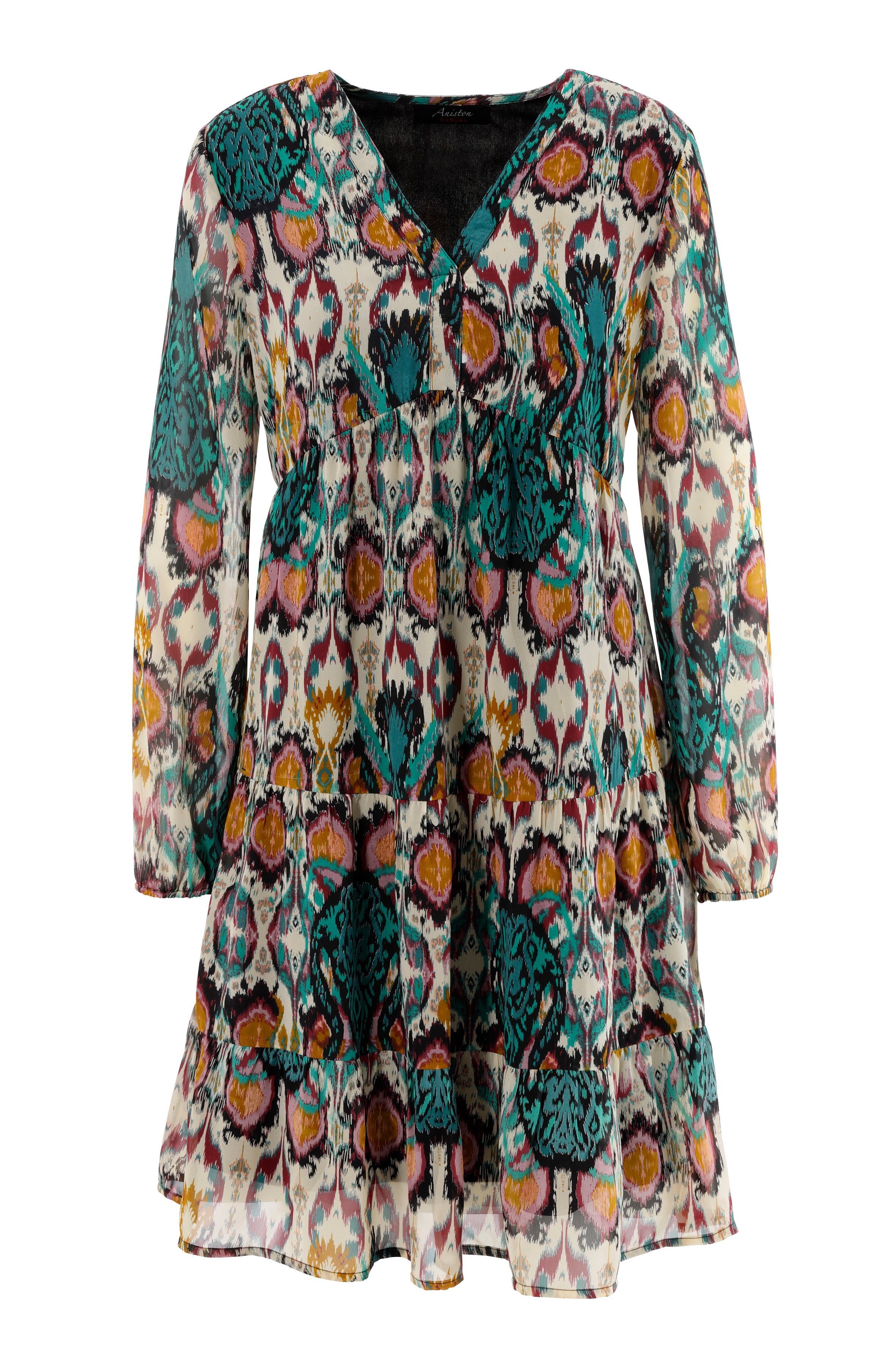 Aniston CASUAL Tuniekjurk met kleurrijke etno-print - elk stuk is uniek