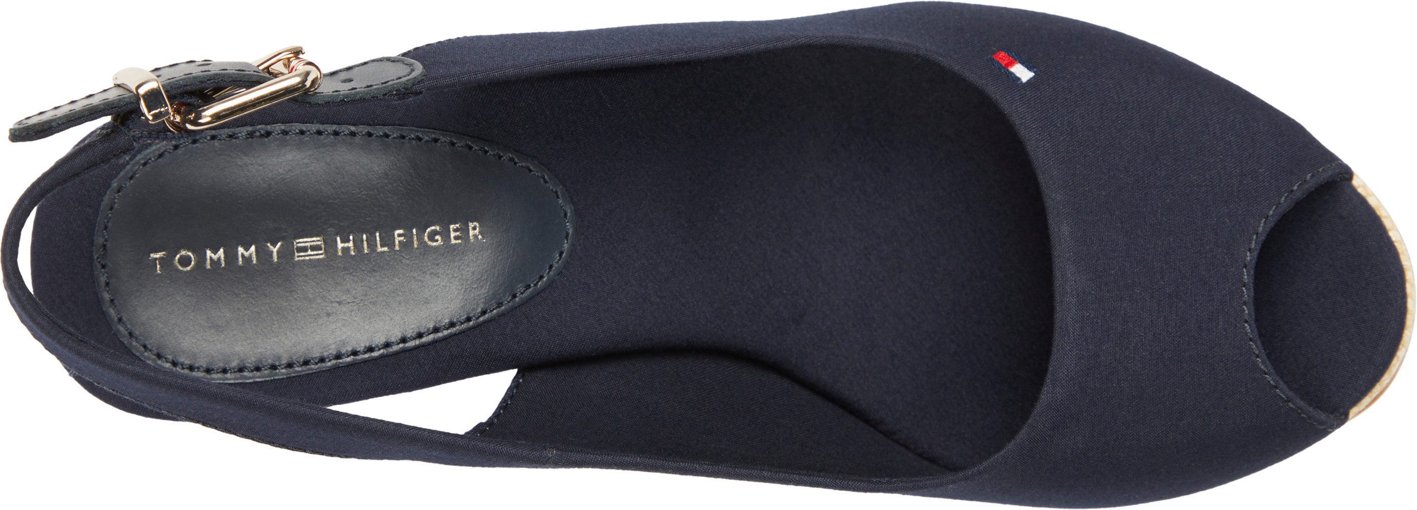 Tommy Hilfiger Sleehaksandaaltjes ICONIC ELENA SLING BACK WEDGE zomerschoen, sandaal, sleehak, met verstelbare gesp