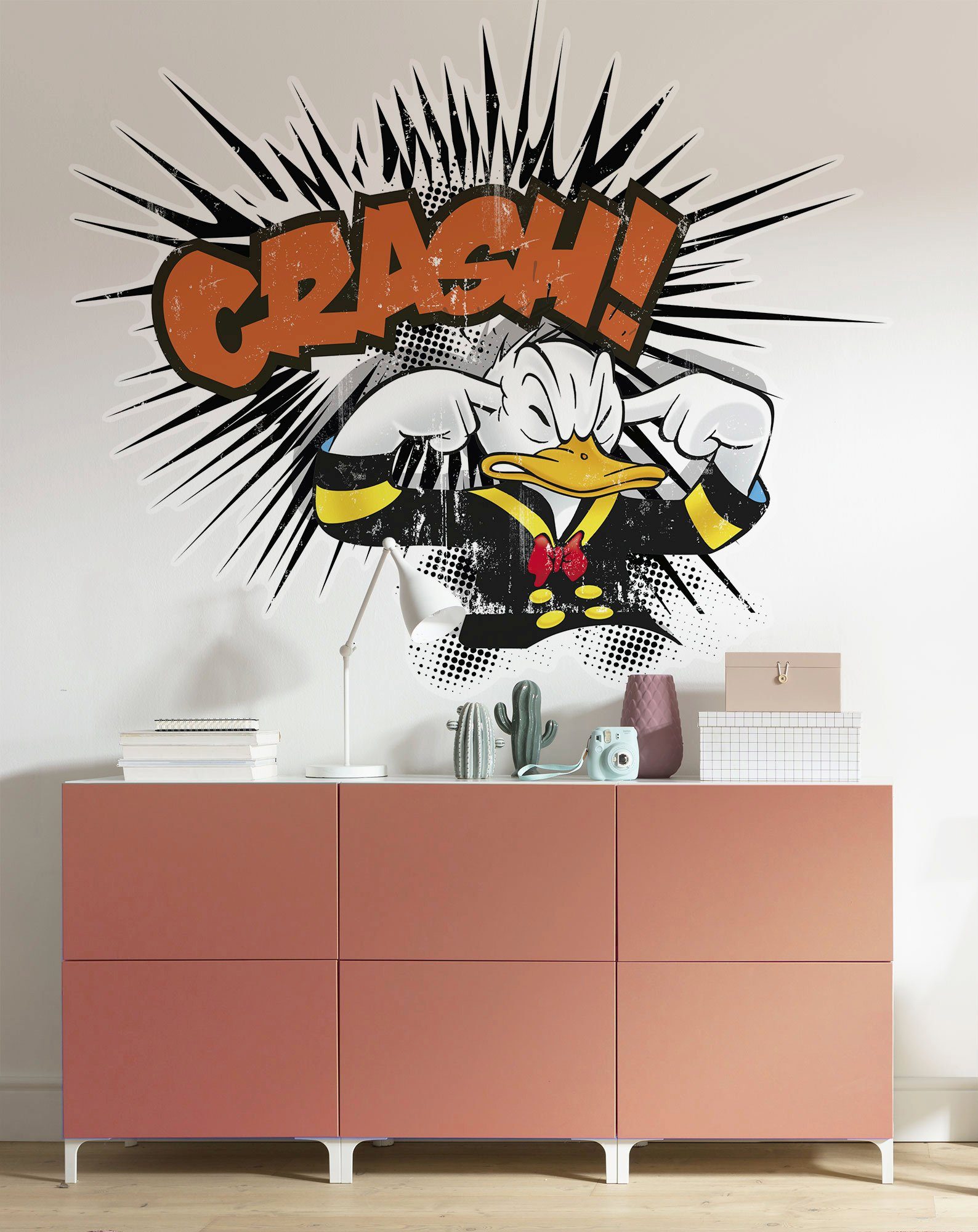 Komar Vliesbehang Zelfklevend vlies - Donald crash XXL - Afmeting 127 x 160 cm (1 stuk)