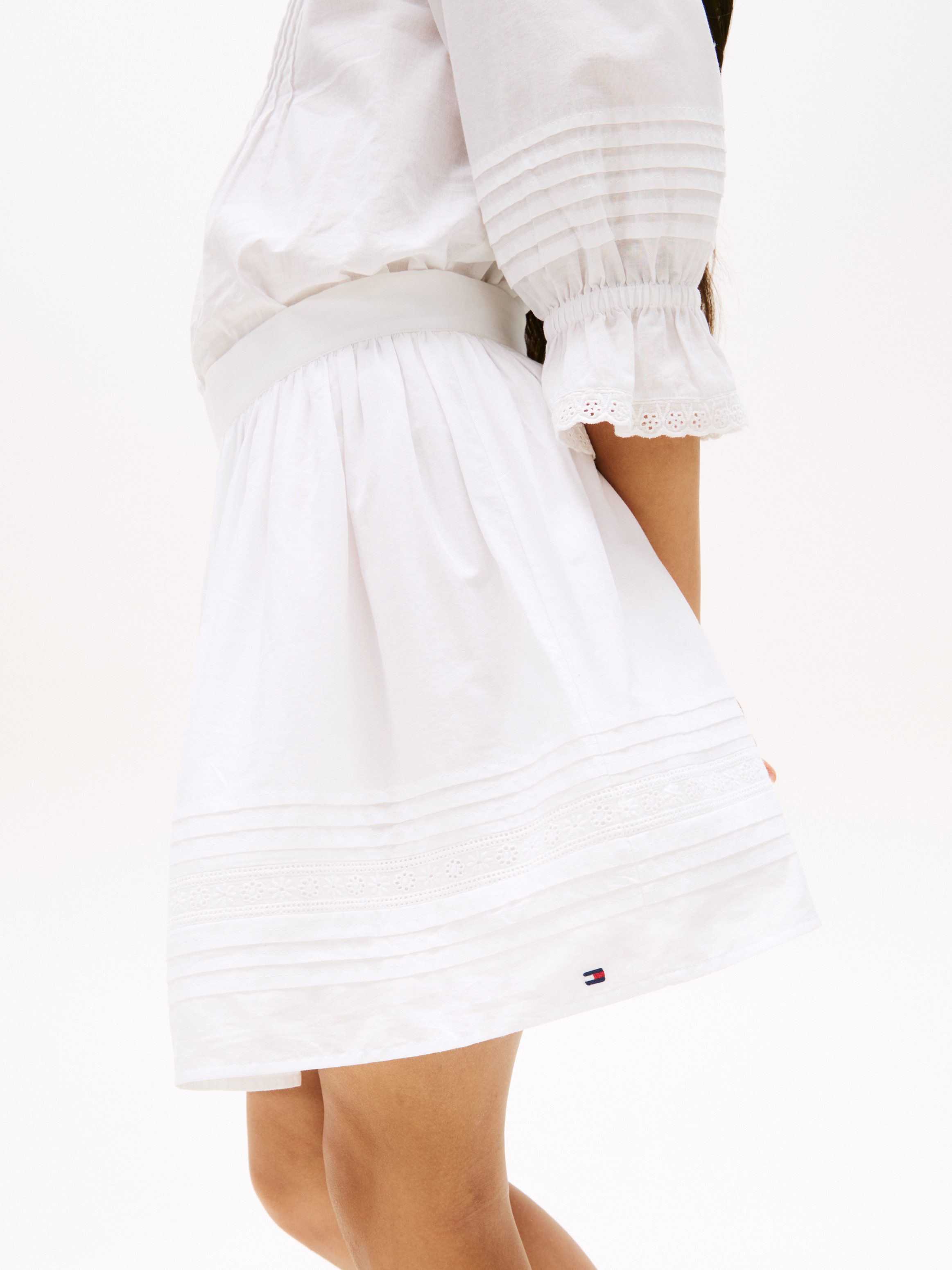 Tommy Hilfiger Geweven rok EMBROIDERED TAPE SKIRT voor kinderen tot 16 jaar, met borduursel