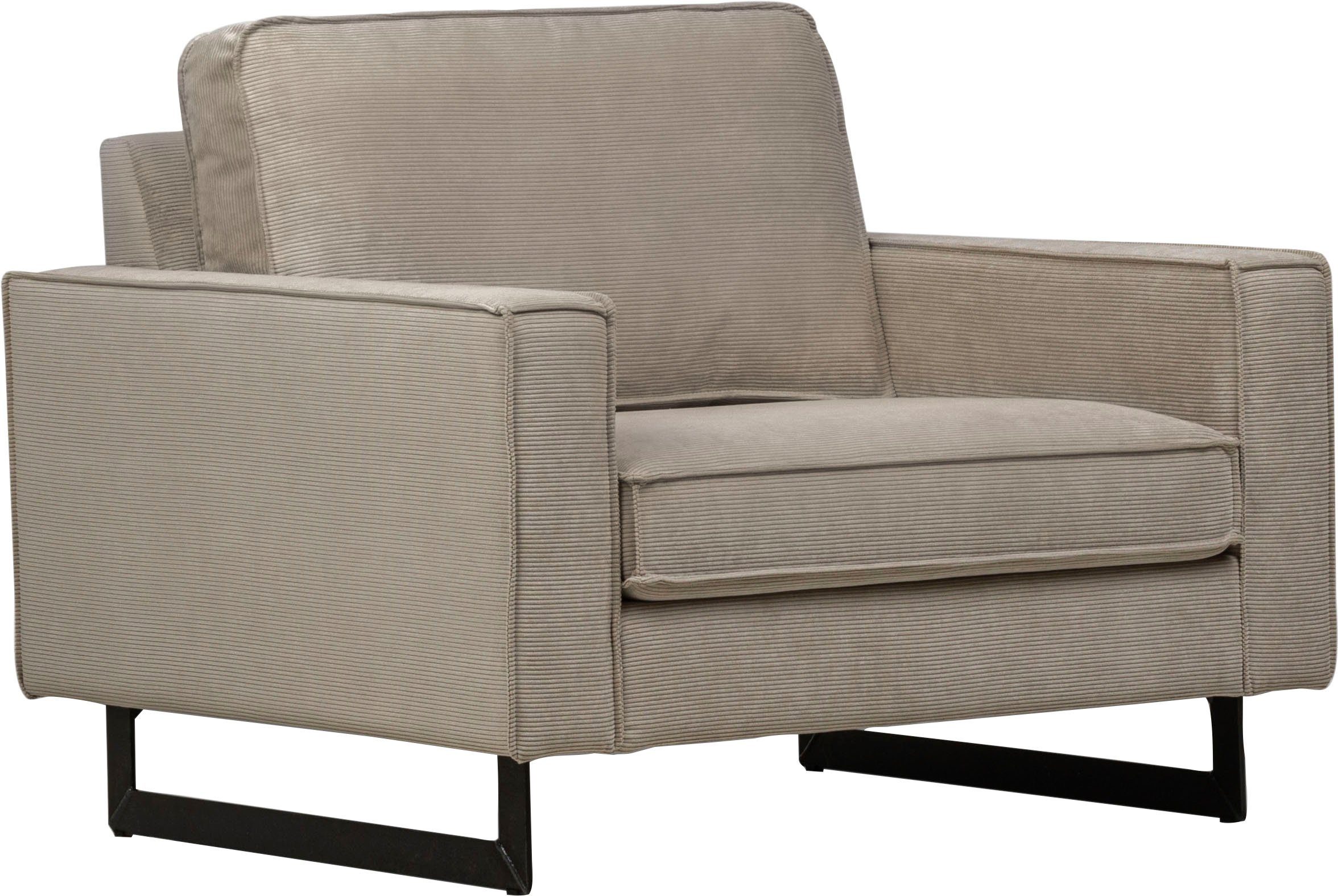 Places of Style Loveseat Pinto 105 cm, cord, chenille, leerlook (set)