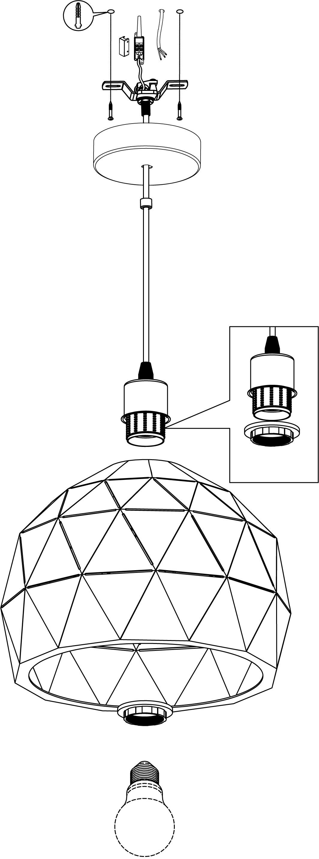 EGLO Hanglamp ROCCAFORTE Hanglamp, dimbaar (1 stuk)