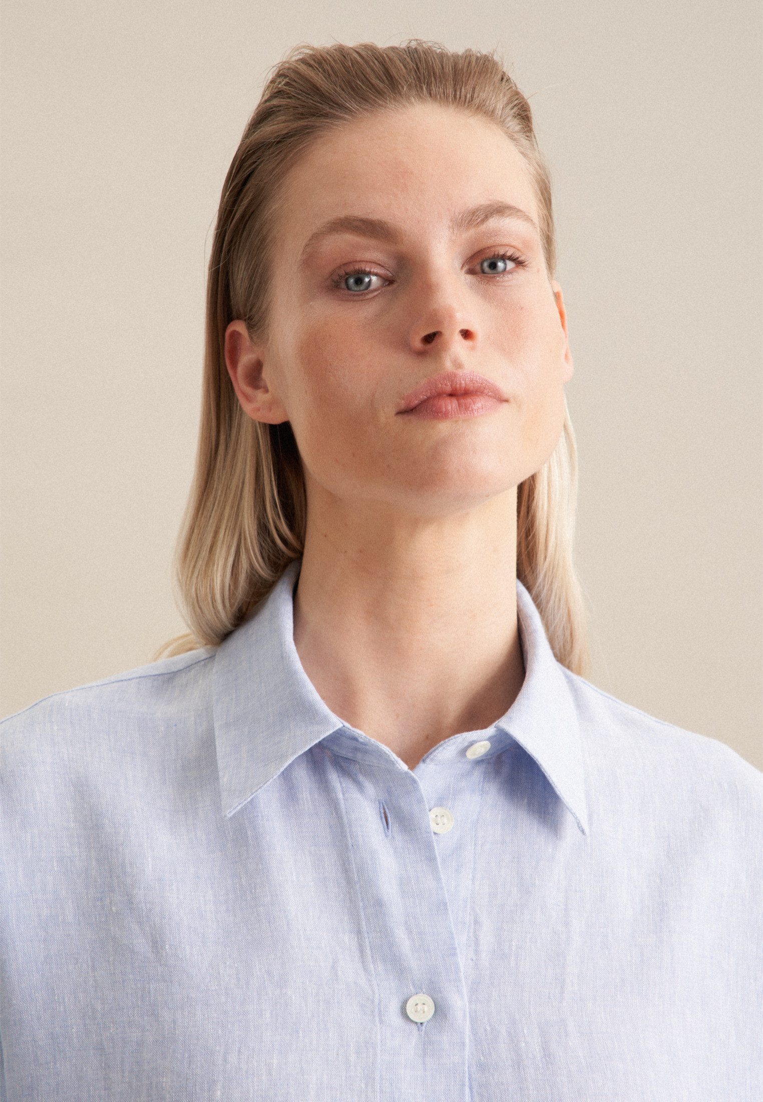 seidensticker Lange blouse Zwarte roos Lange mouwen kraag uni