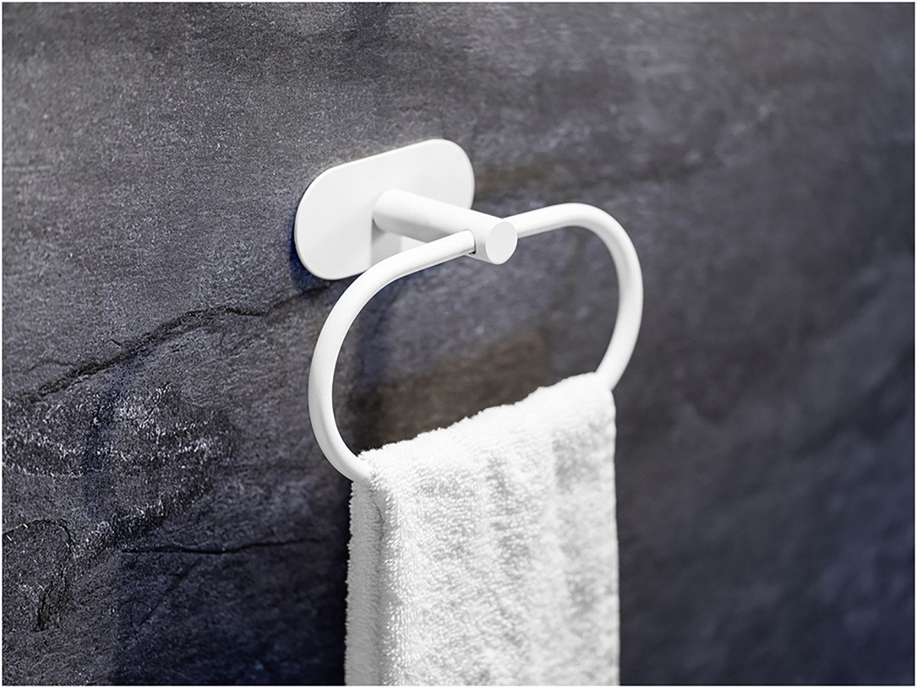 WENKO Handdoekring Turbo-Loc® model Orea van edelstaal, bevestigen zonder boren