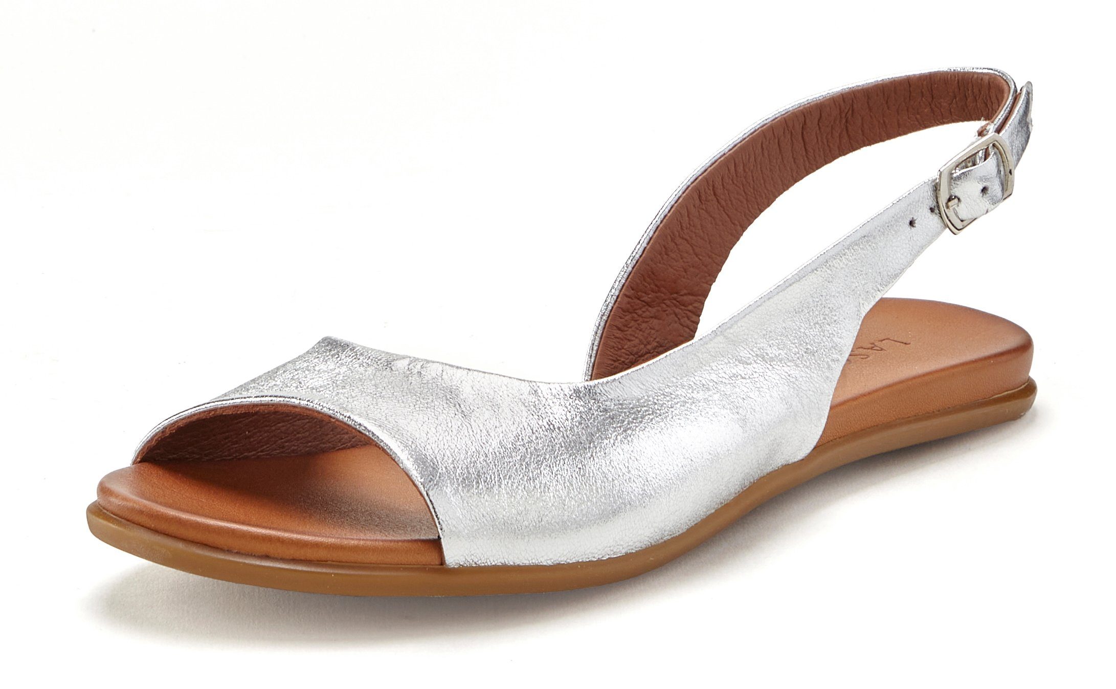 Lascana Sandalen van leer in modieuze metallic-look, sandaal, zomerschoen