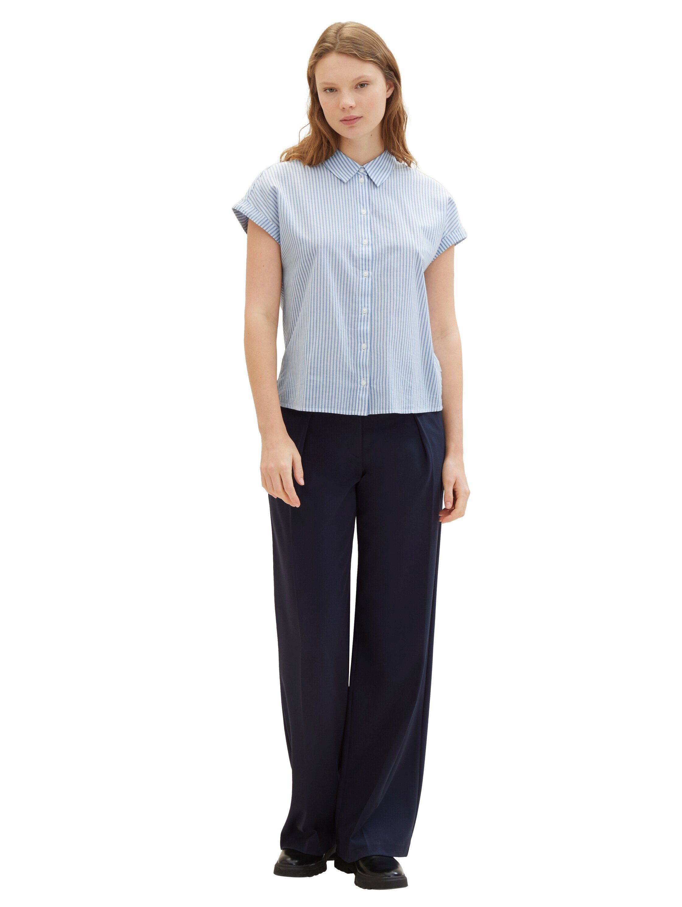 Tom Tailor Denim Blouse met korte mouwen in streep-look