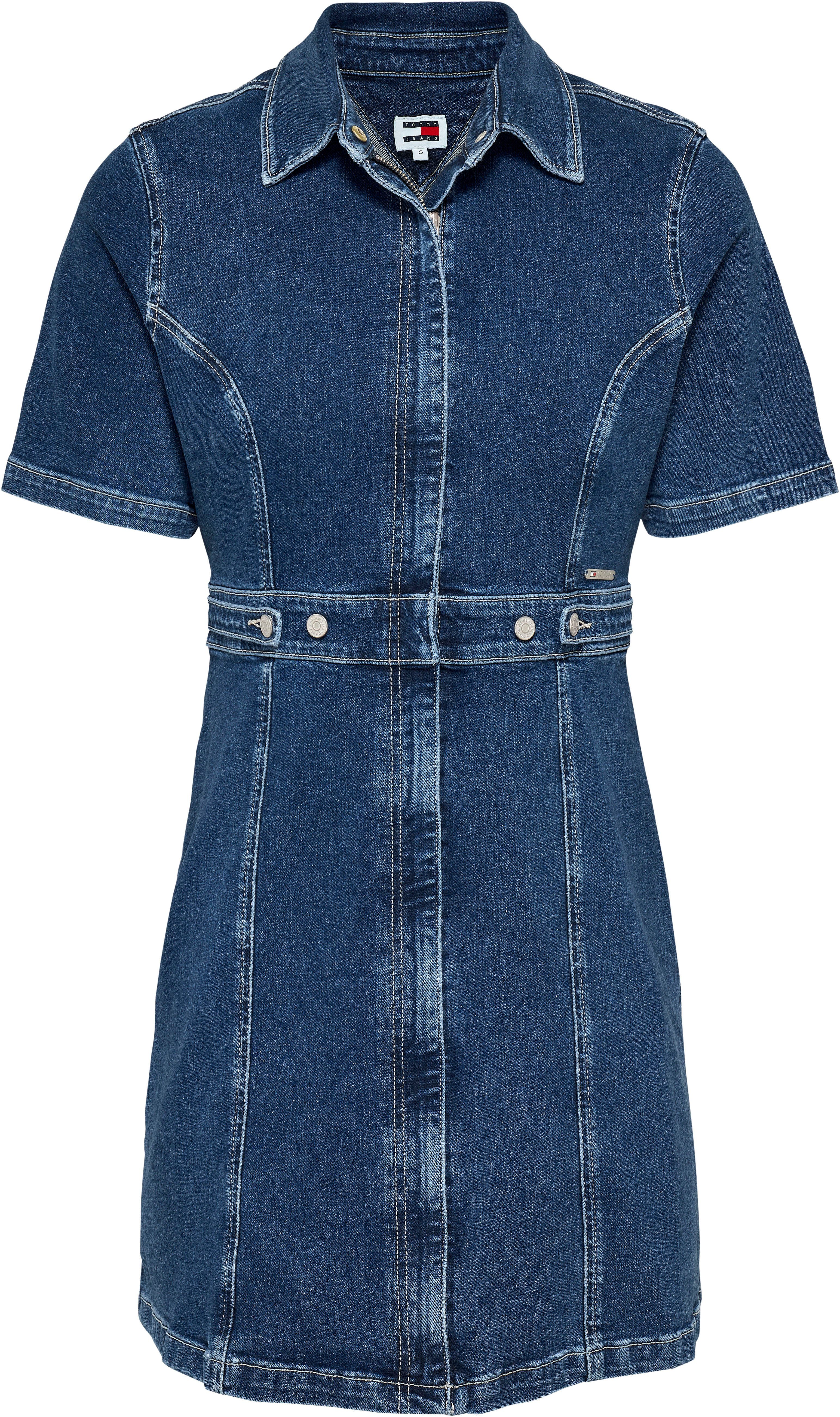 TOMMY JEANS Blousejurk FLARED SS DRESS CH4253 in modieuze flared vorm