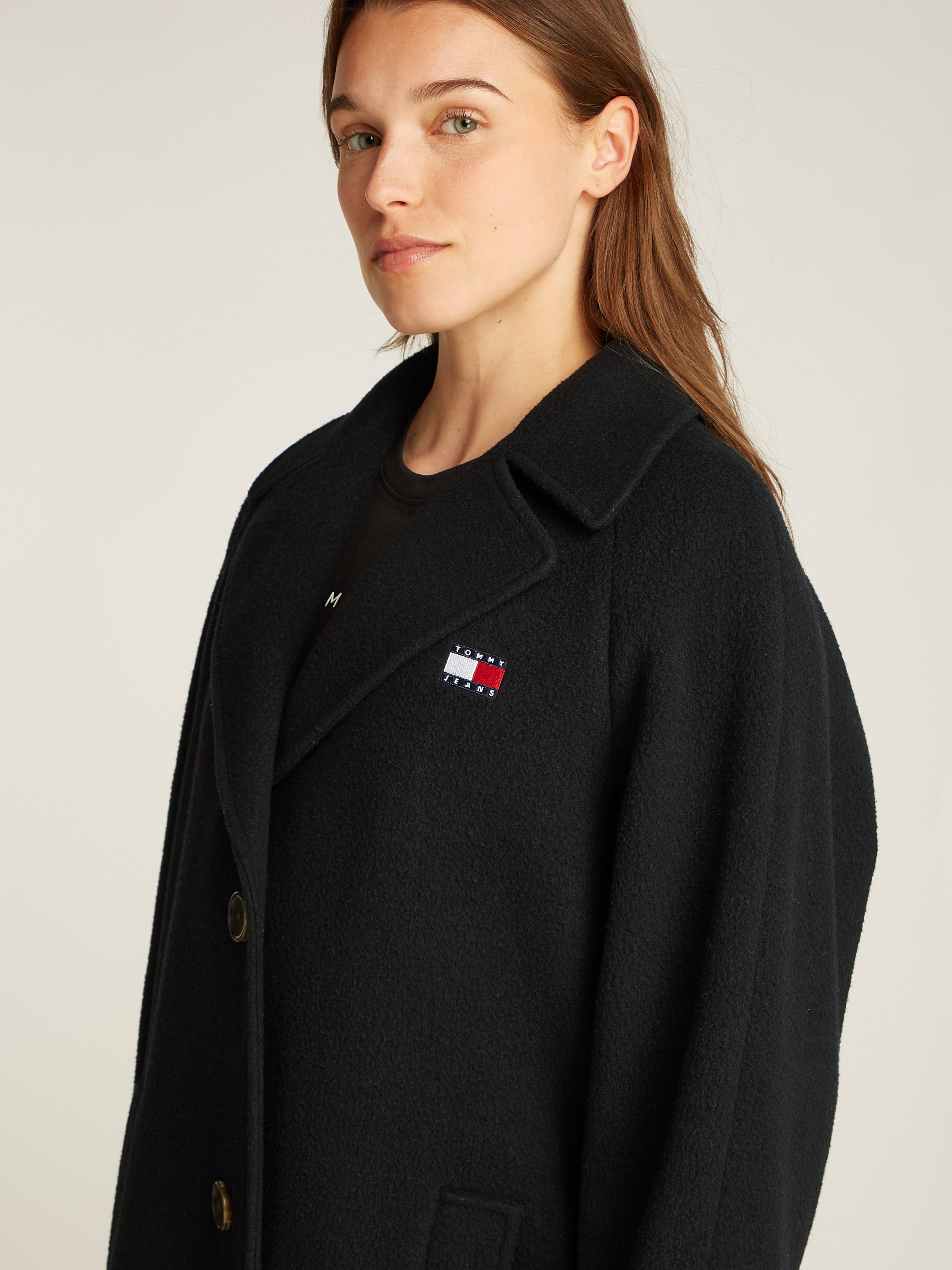 TOMMY JEANS Korte jas TJW WOOL COAT met wolaandeel