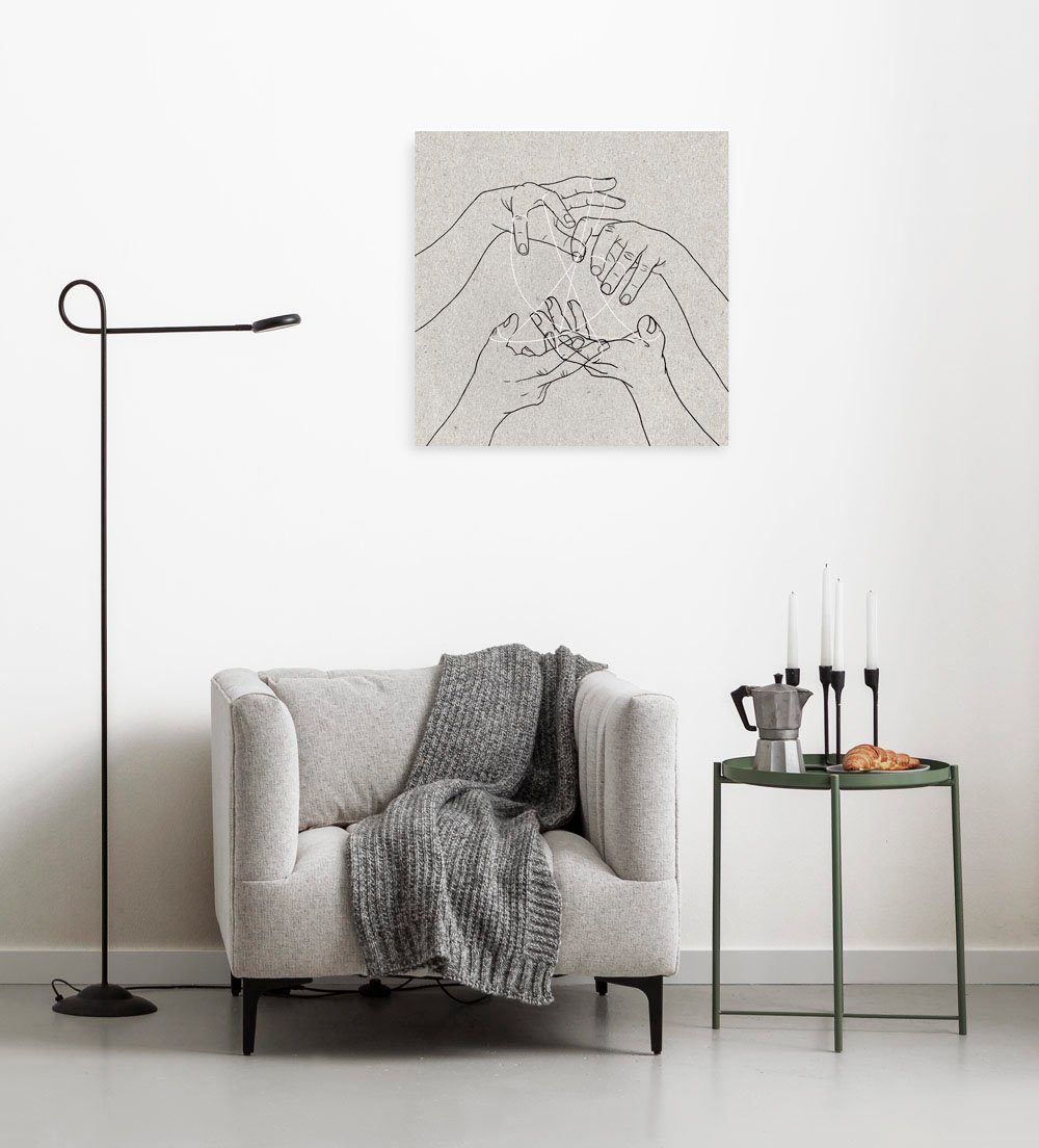 Komar Artprint op linnen Puppet Show - Afmeting 60 x 60 cm (1 stuk)