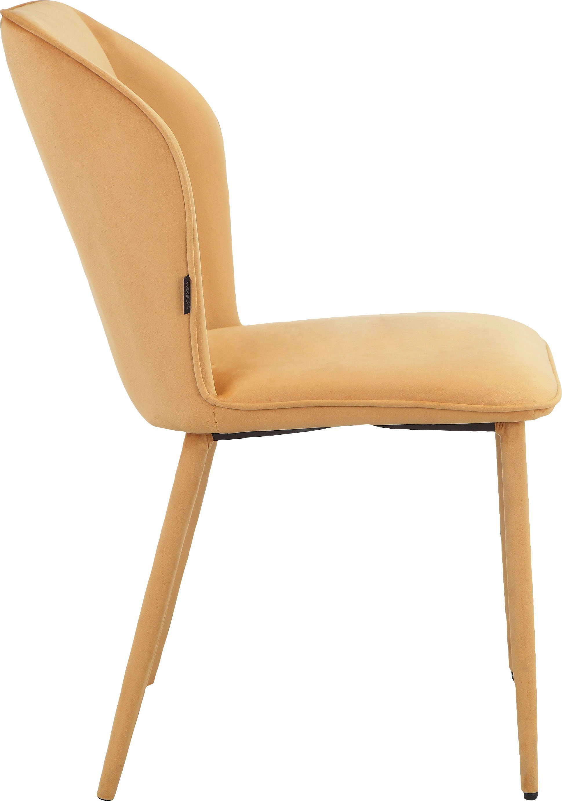 INOSIGN Eetkamerstoel Koa van veloursstof, met zacht verdikte zitting en rugleuning, zithoogte 49 cm (2 stuks)