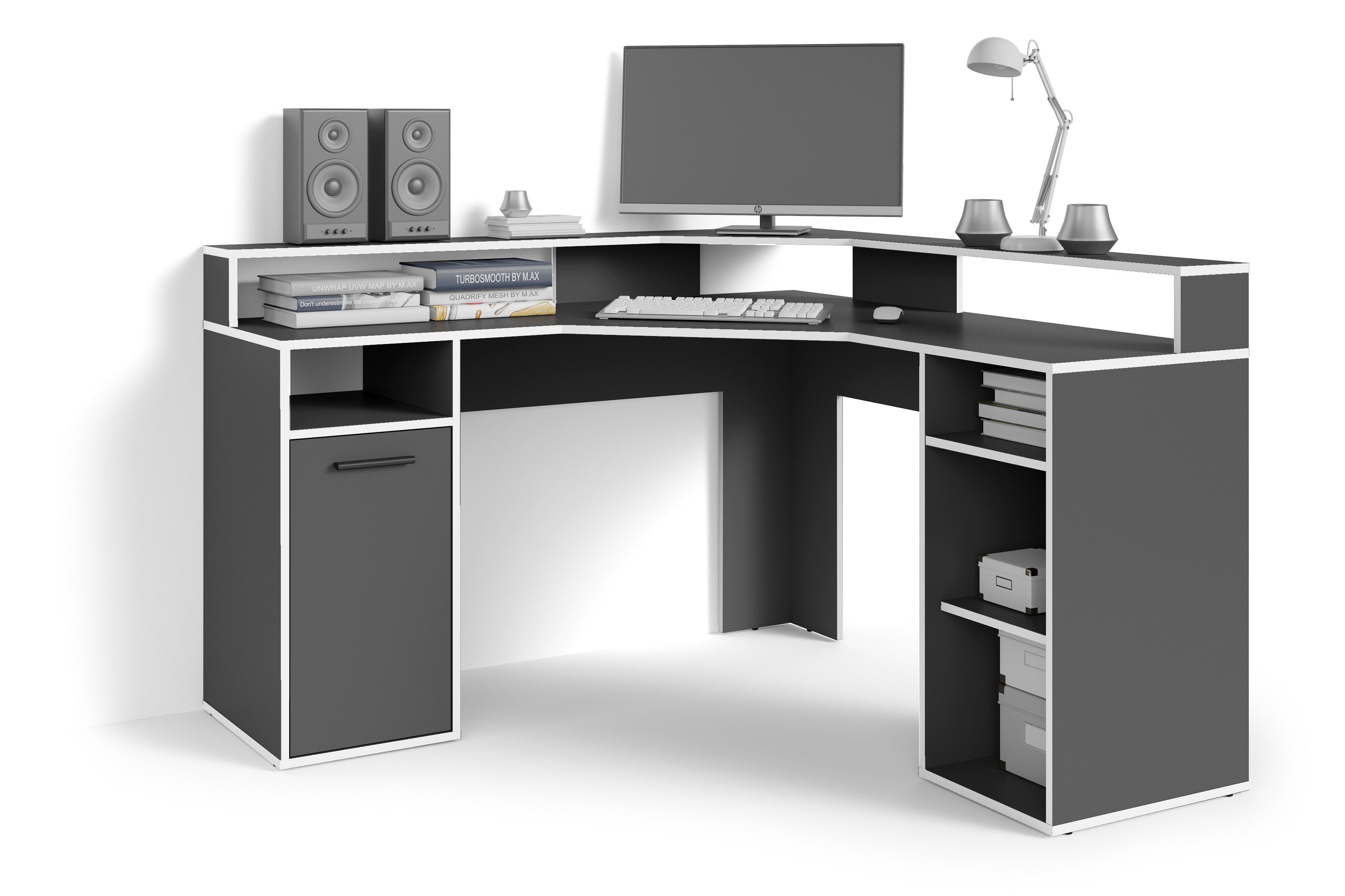 byLIVING Gamingtafel Fox Breedte 139 cm, modern hoekbureau