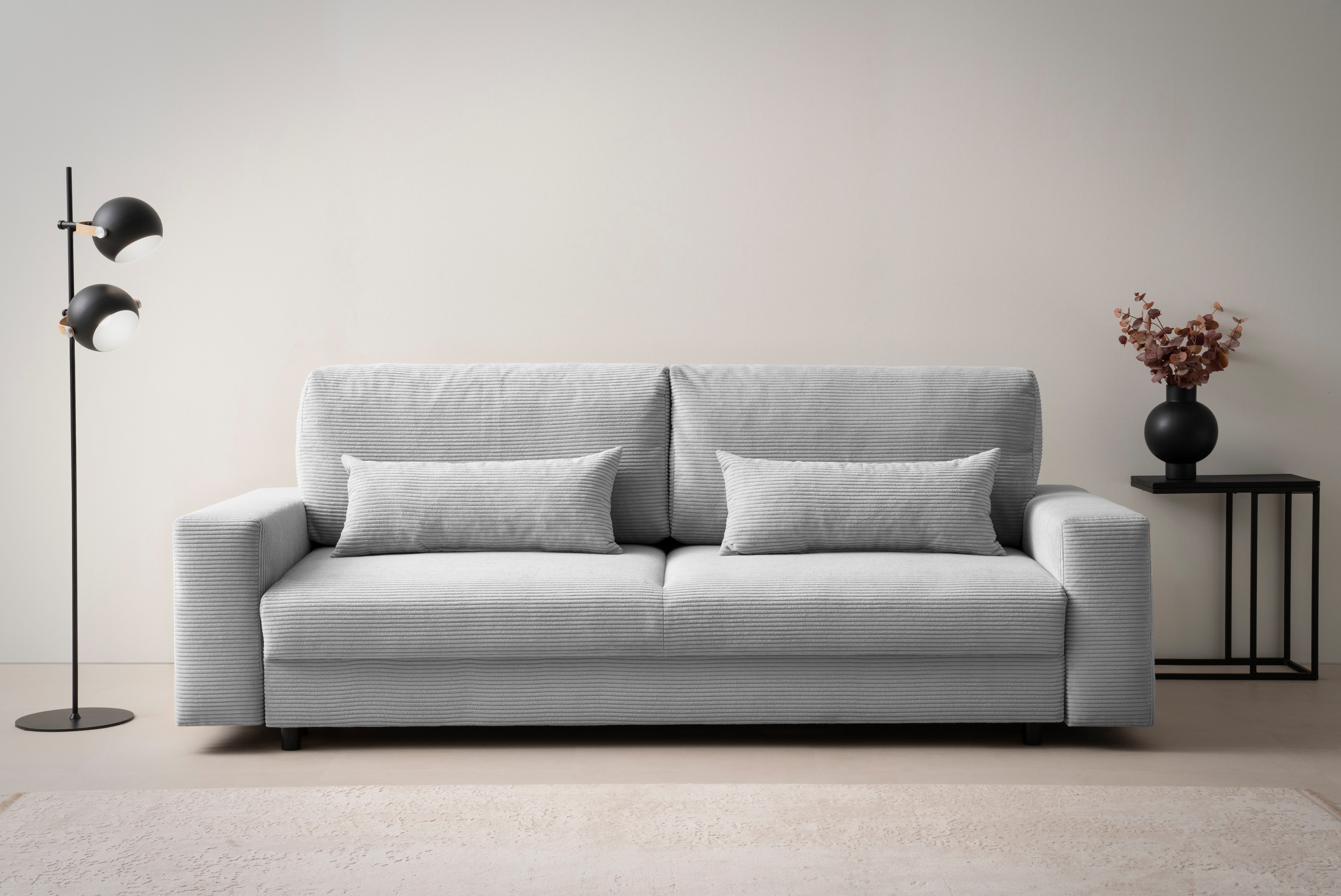 LeGer Home by Lena Gercke Slaapbank Imoga, kussen met slaapfunctie, 3-zits bank, bank met bedlade in moderne kleuren en stoffen, bedfunctie, ligoppervlak: 200x150 cm