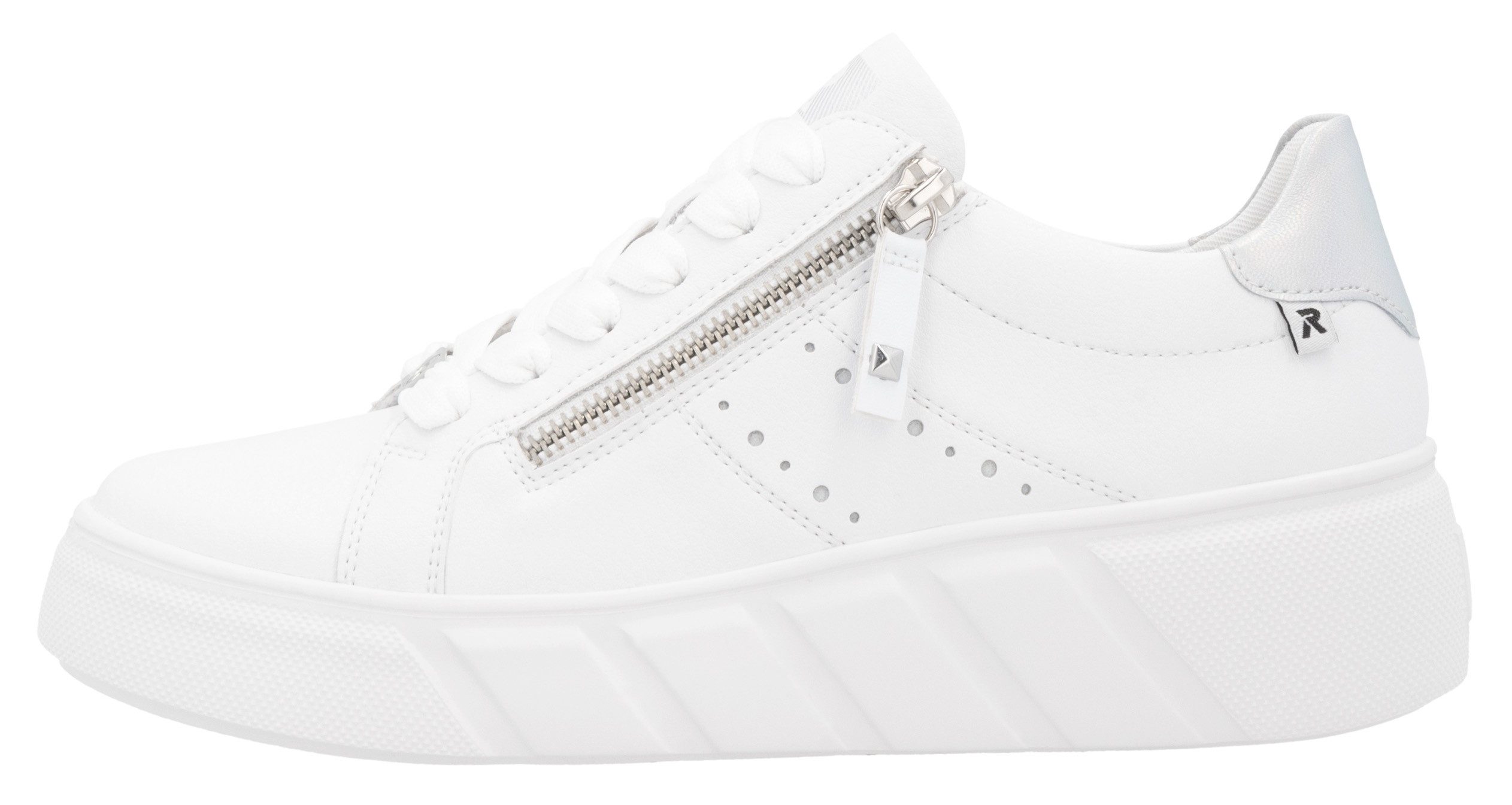 RIEKER Sport Plateausneakers , vrijetijdsschoen, lage schoen, veterschoen met zijlijke perforatie