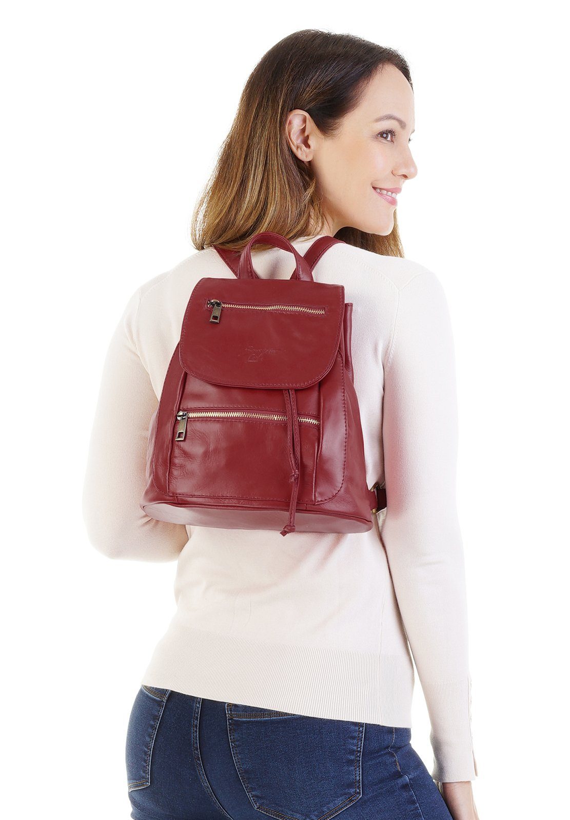 Samantha Look Rugzak echt leer, made in italy