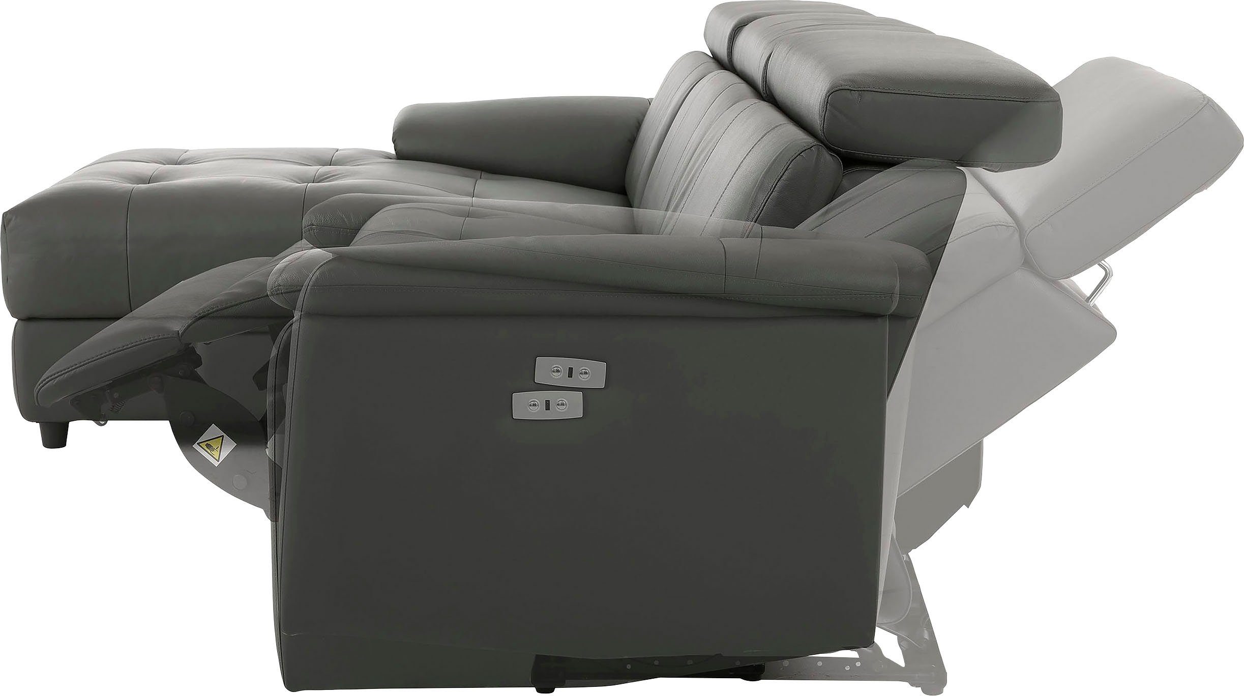 Home affaire Hoekbank Binado, L-vorm, met handmatige of elektrische relaxfunctie met usb-aansluiting