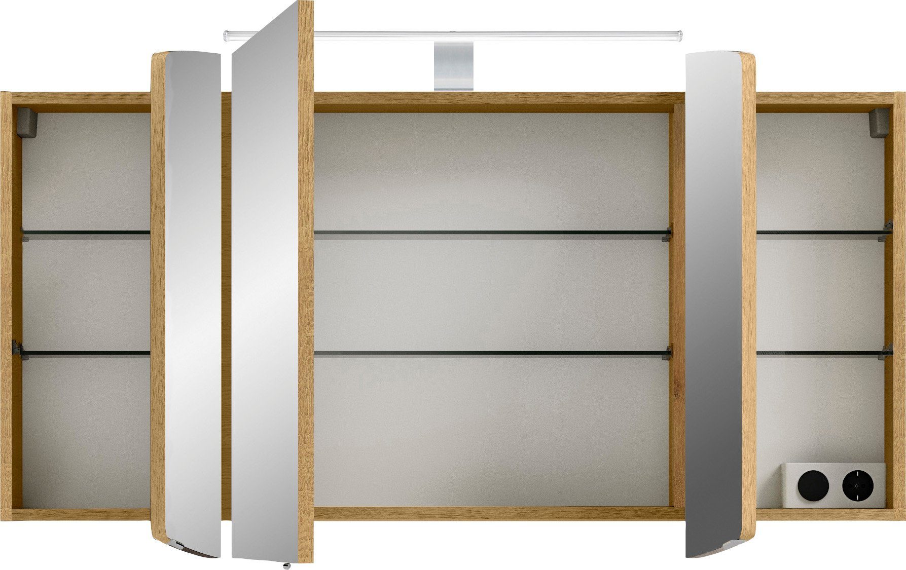 Saphir Spiegelkast Cassca Sprint badkamermeubel, 3 spiegeldeuren, 6 legplanken, 120 cm breed