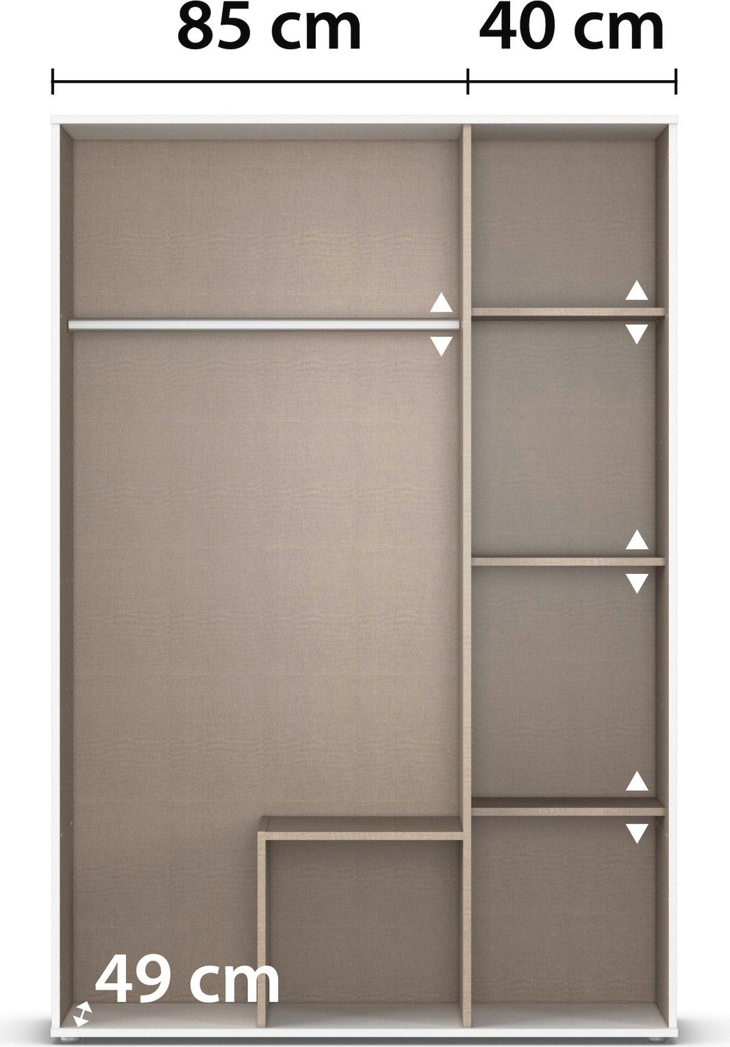 rauch Draaideurkast Kledingkast Kast Garderobe Wasmand ESSEA in 2 Breedtes met 2 lades, in eenvoudig ontwerp, moderne grepen made in germany