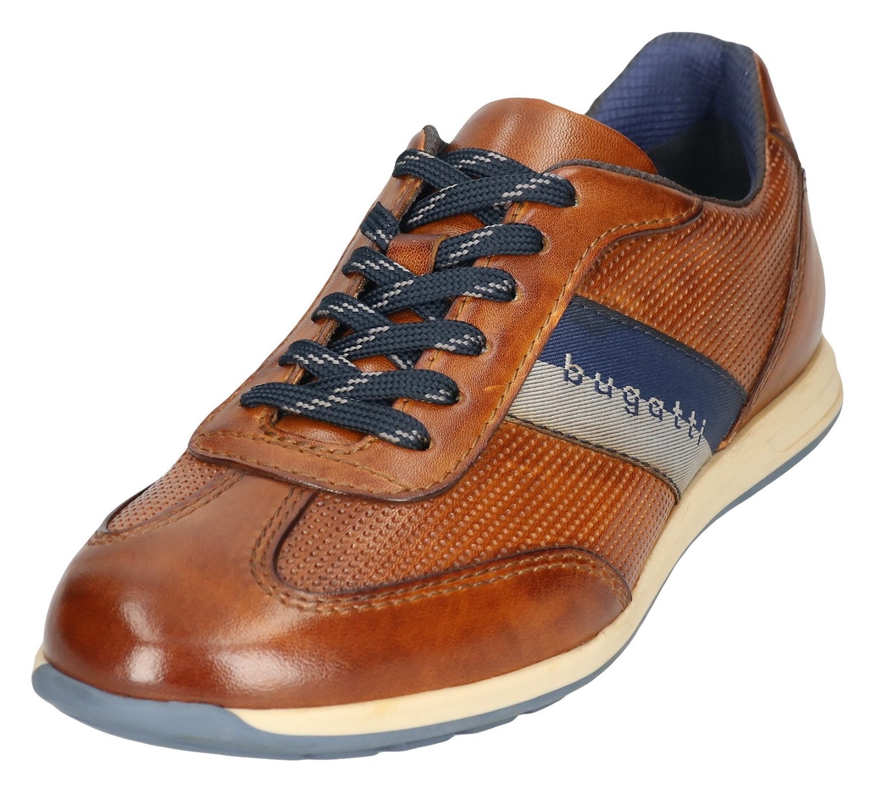 Bugatti Sneakers , business schoen, lage schoen, veterschoen met contrasterende strepen