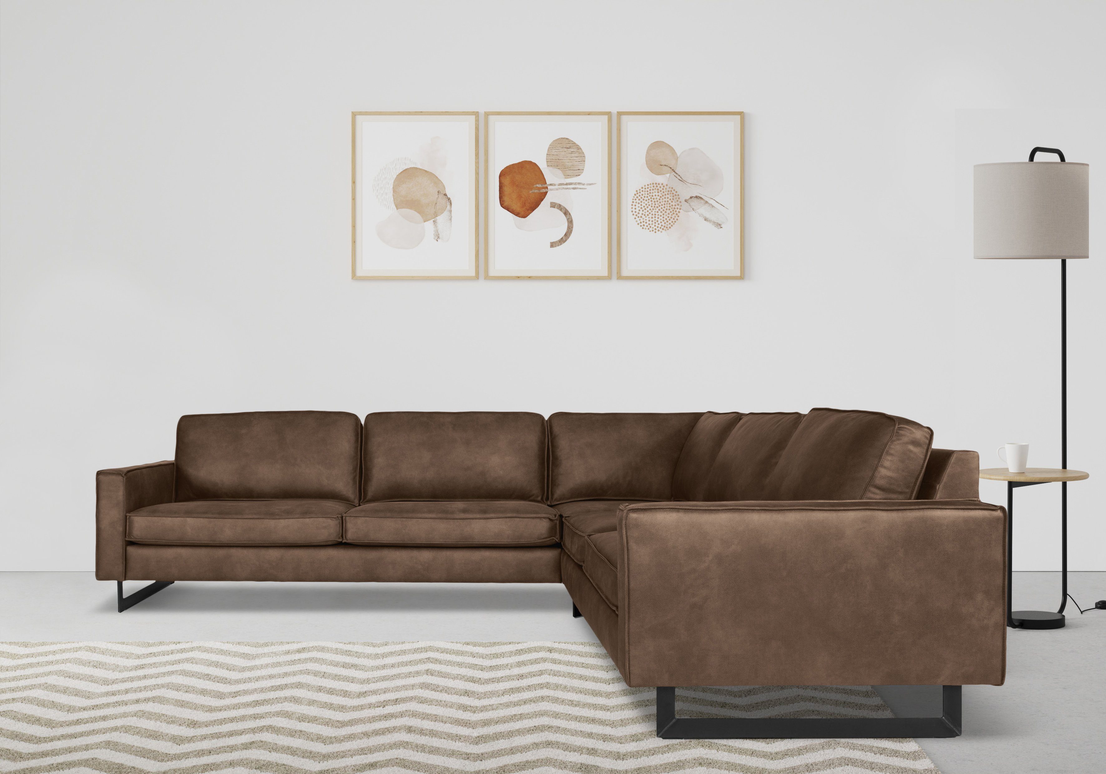 Places of Style Hoekbank Pinto, XXL, 250/290 cm, lange arm, ottomane