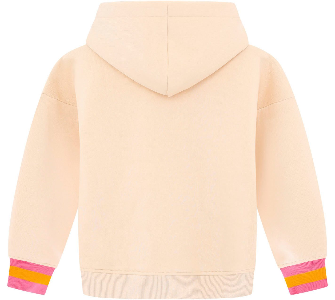 Zwillingsherz Hoodie Jovanna Kids met "smile more"-borduursel en neonkleurige armboorden
