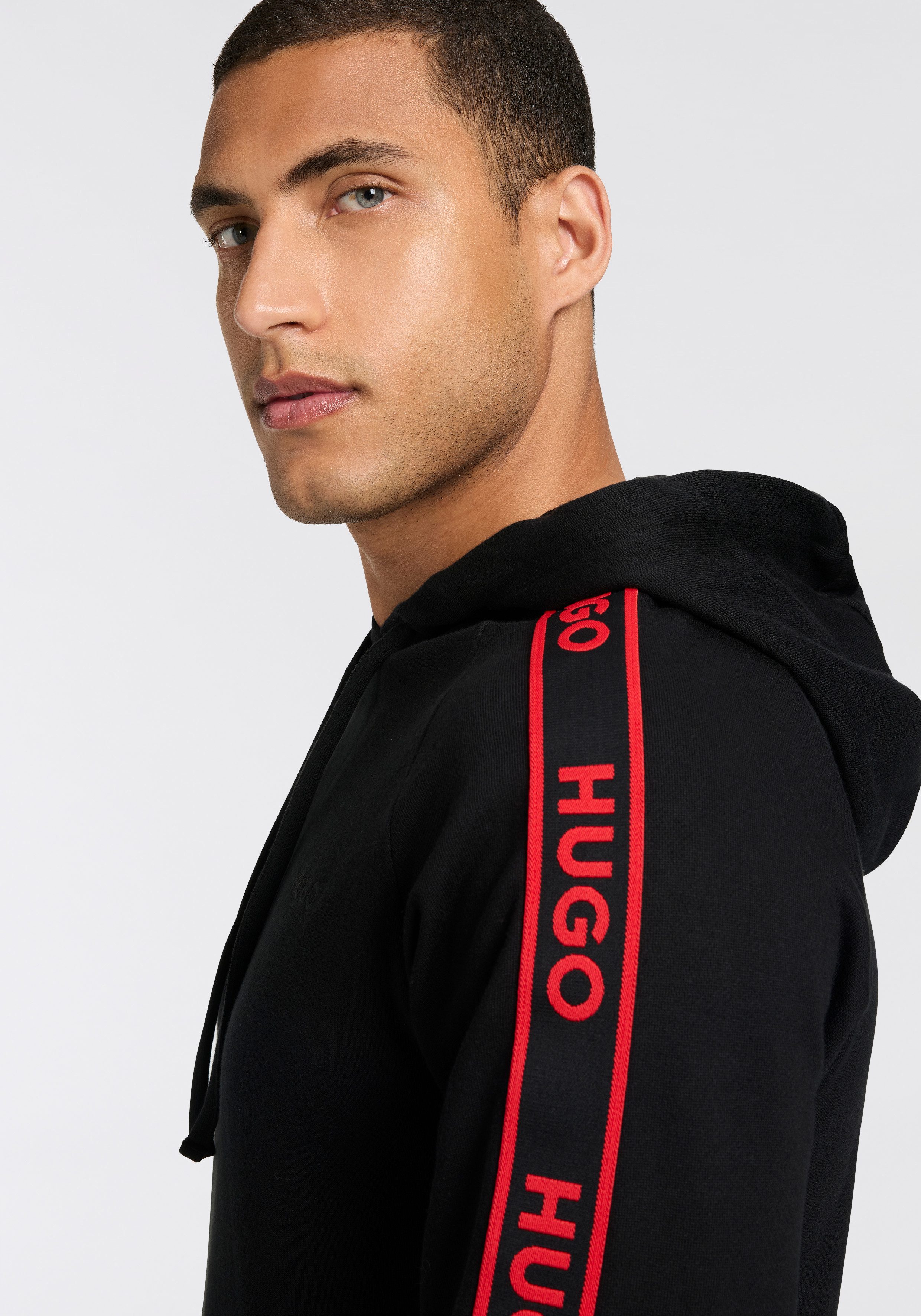 HUGO underwear Hoodie BOSS LIAM met logo tape aan de mouwen