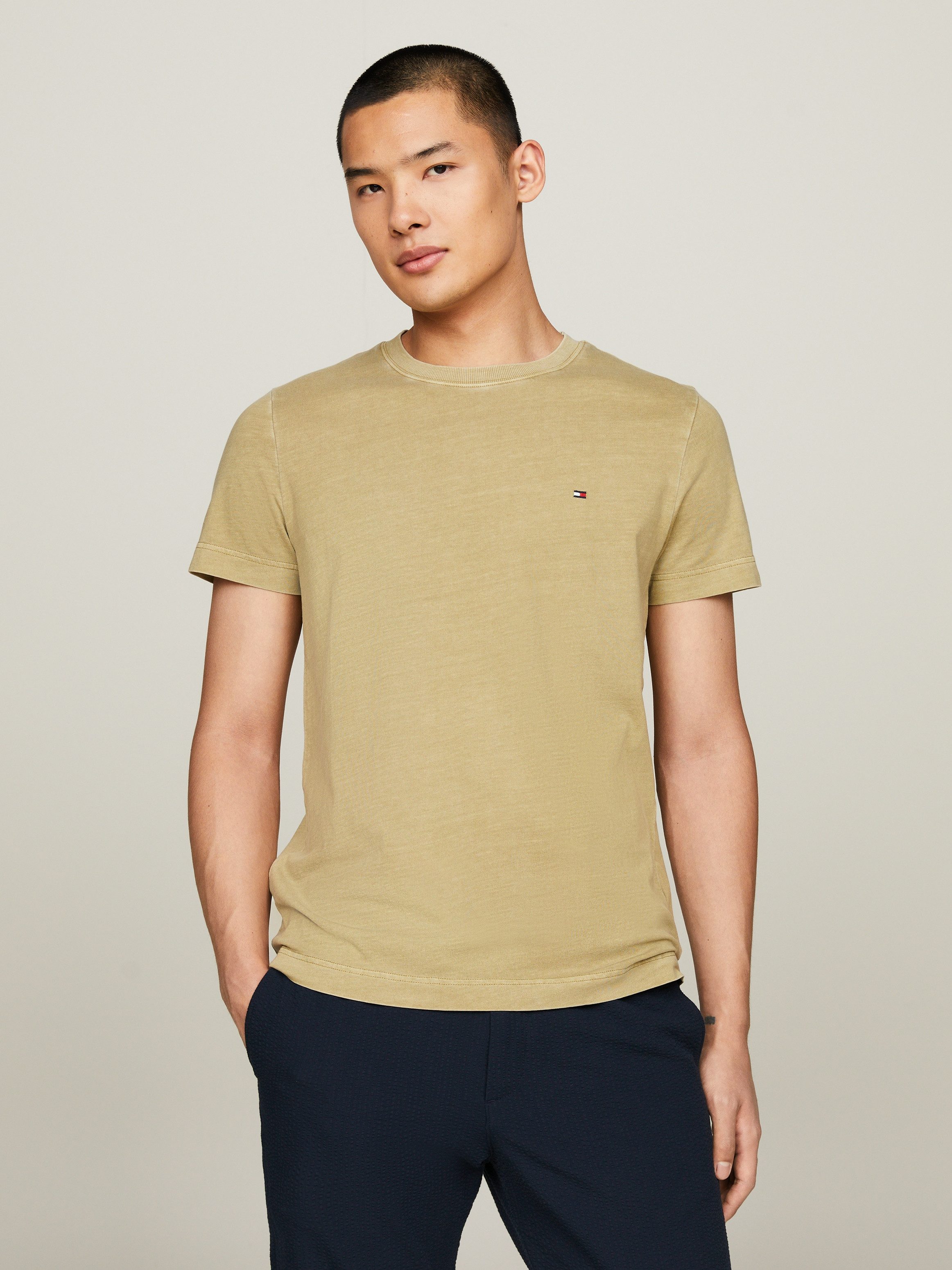 Tommy Hilfiger Slim fit T-shirt met logostitching model 'GARMENT'