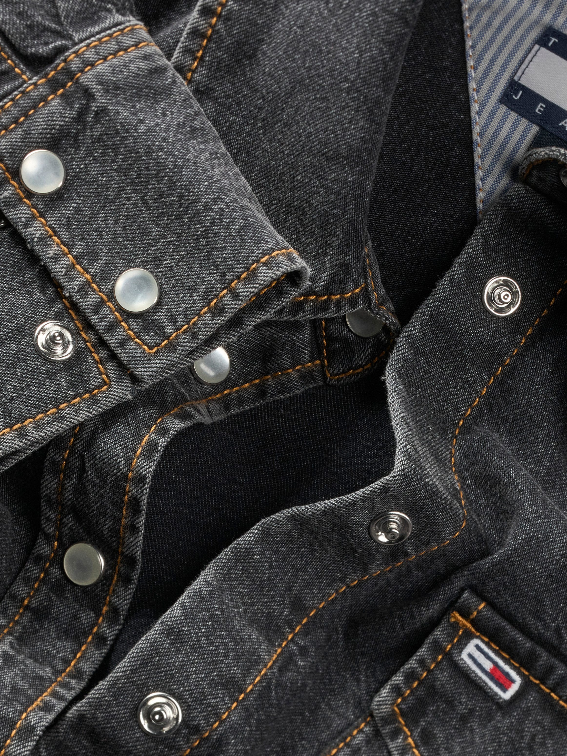 TOMMY JEANS jurk RGLR WESTERN DRESS WASHED BLACK