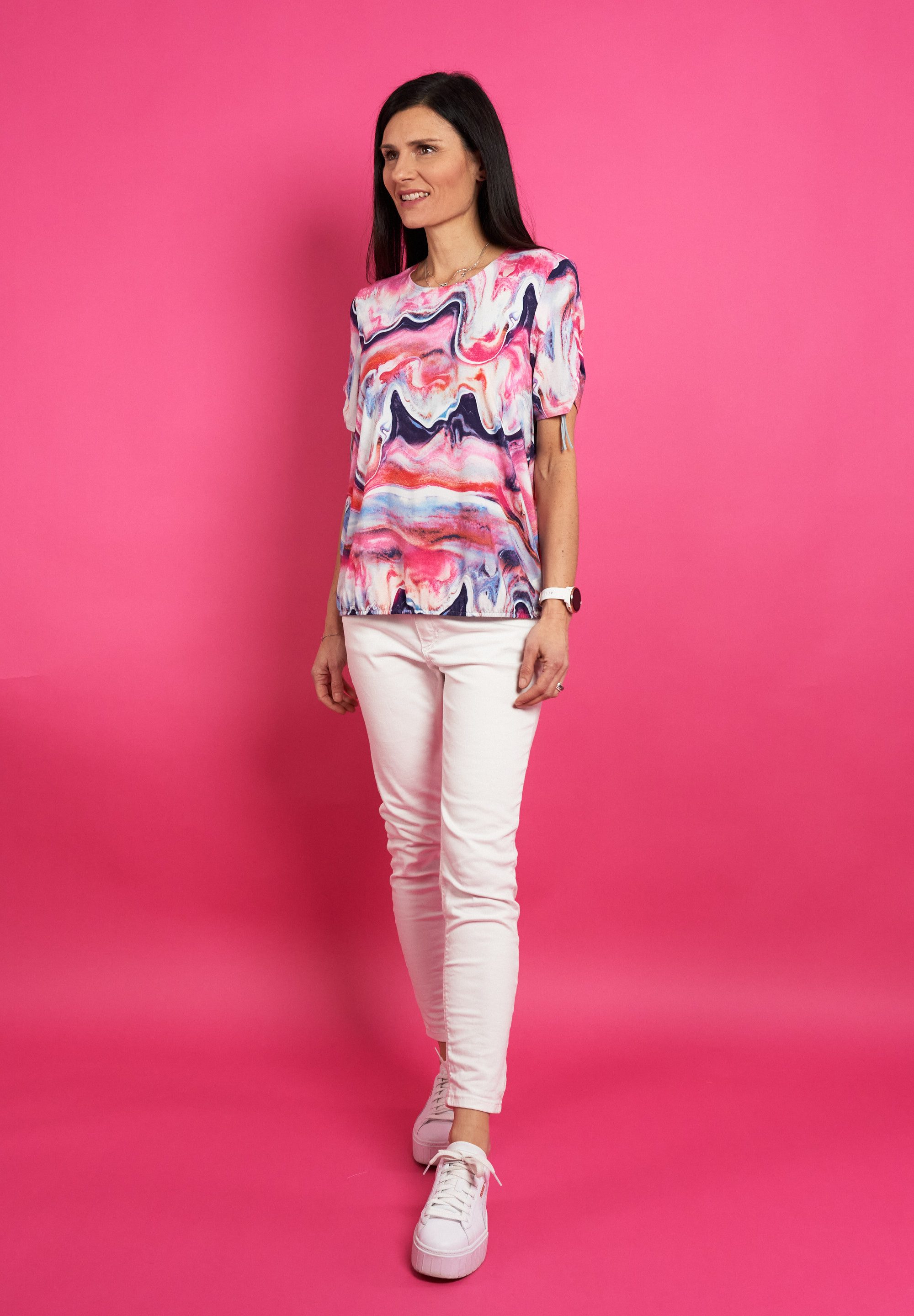 Seidel Moden Shirt met korte mouwen met all-over print, made in germany