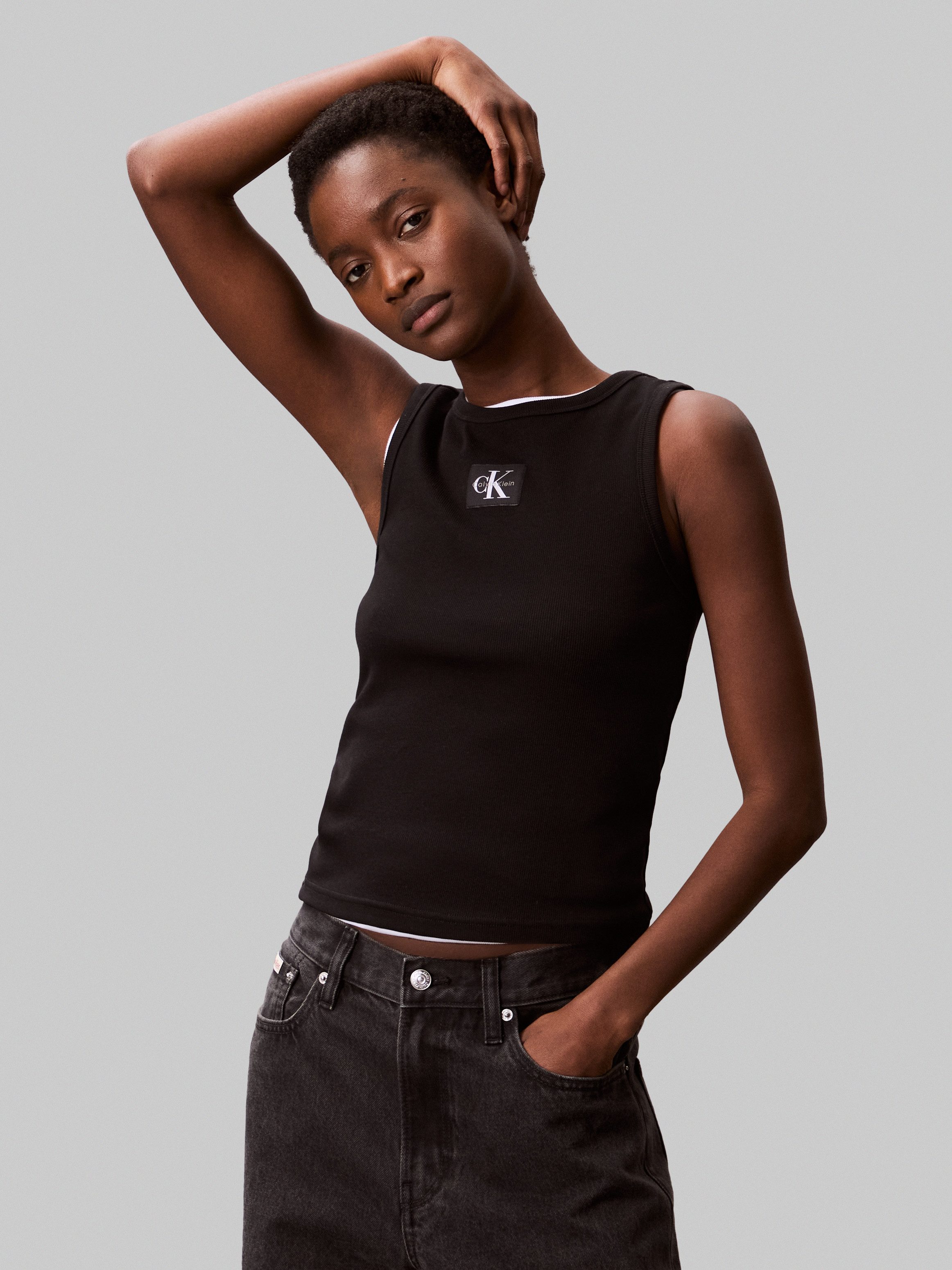 Calvin Klein Tanktop A - WVN LBL 2X2 CTTN