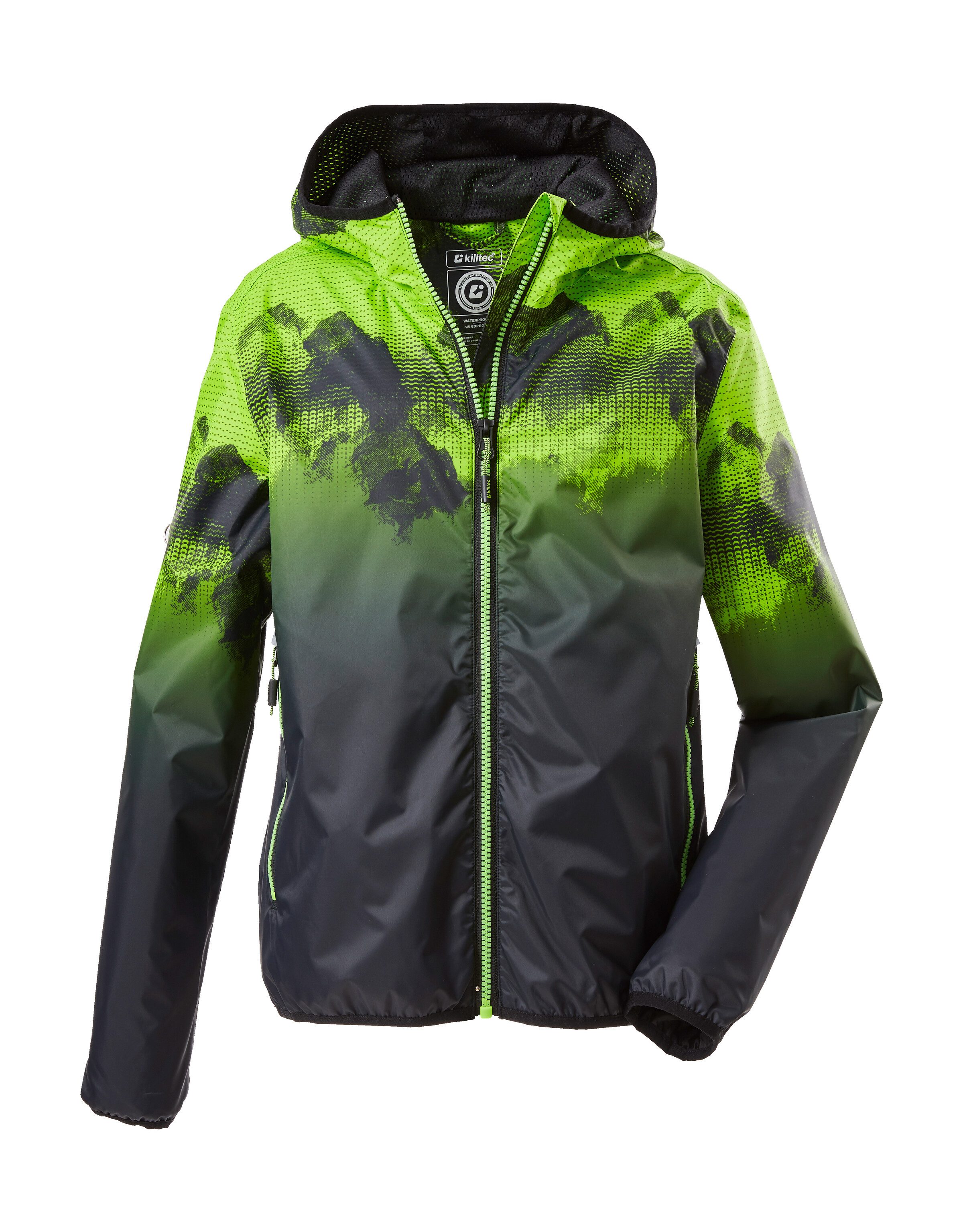 Killtec Outdoorjack Lyse BYS JCKT B Lichte, waterdichte kinderjas, klein opvouwbaar, cool patroon