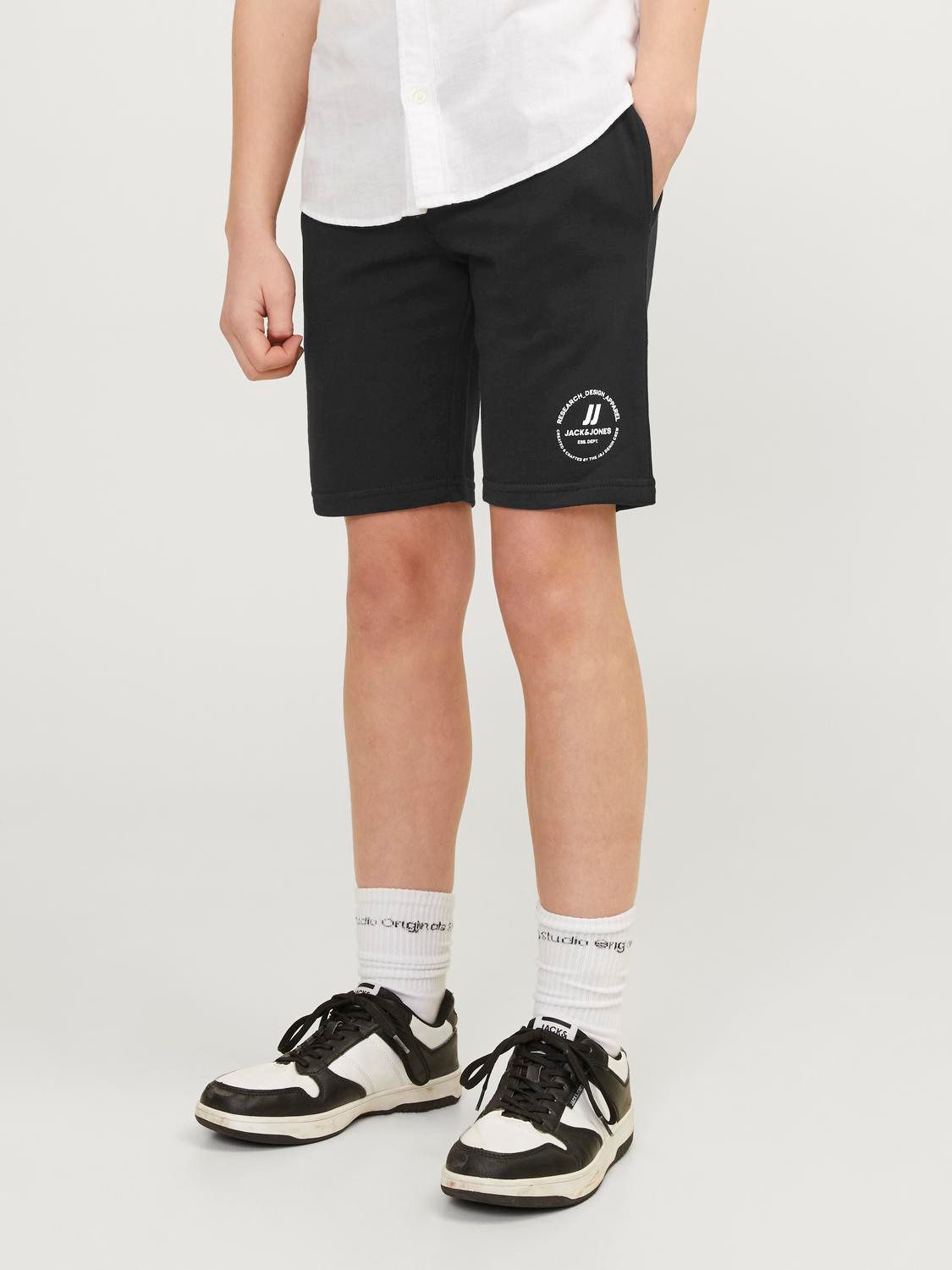 Jack & Jones Junior Short JPSTSWIFT SWEAT SHORTS AUT SN JNR heren bermuda broeken maat 140 zwart