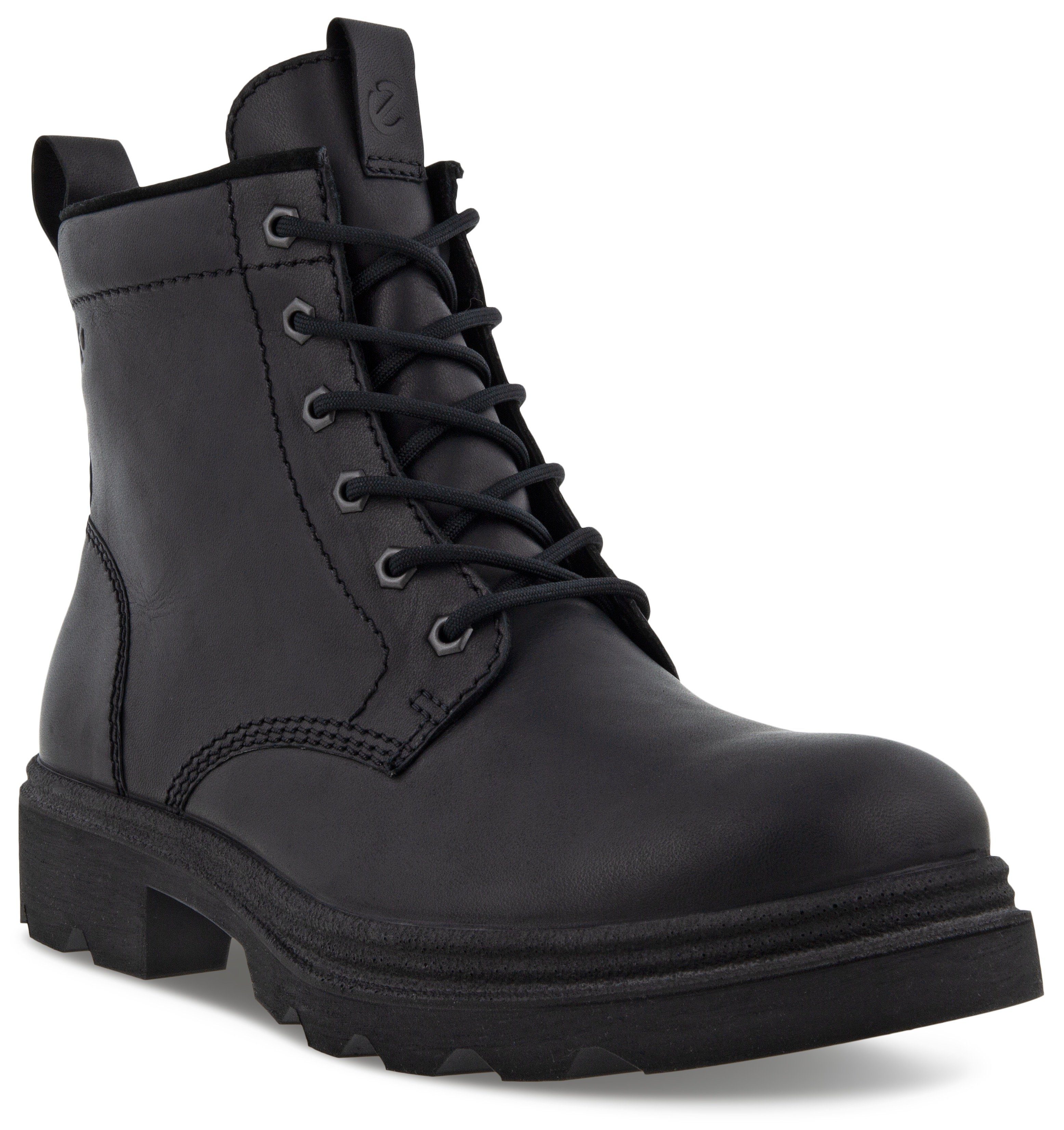 Ecco Hoge veterschoenen GRAINER M ankle boot, worker boots, winter boots, with two pull tabs heren veterschoenen maat 46 zwart