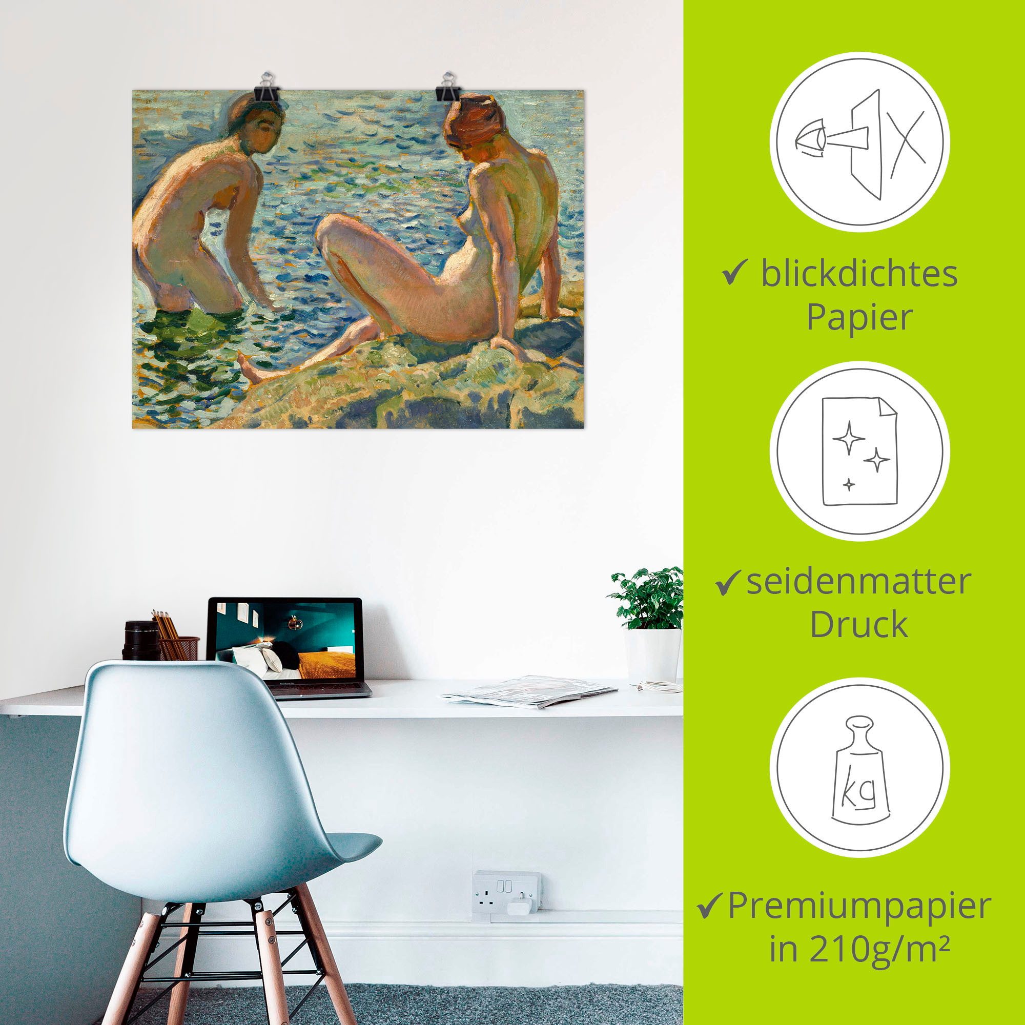 Artland Artprint Les Baigneuses. De zwemmers als artprint van aluminium, artprint op linnen, muursticker of poster in verschillende maten