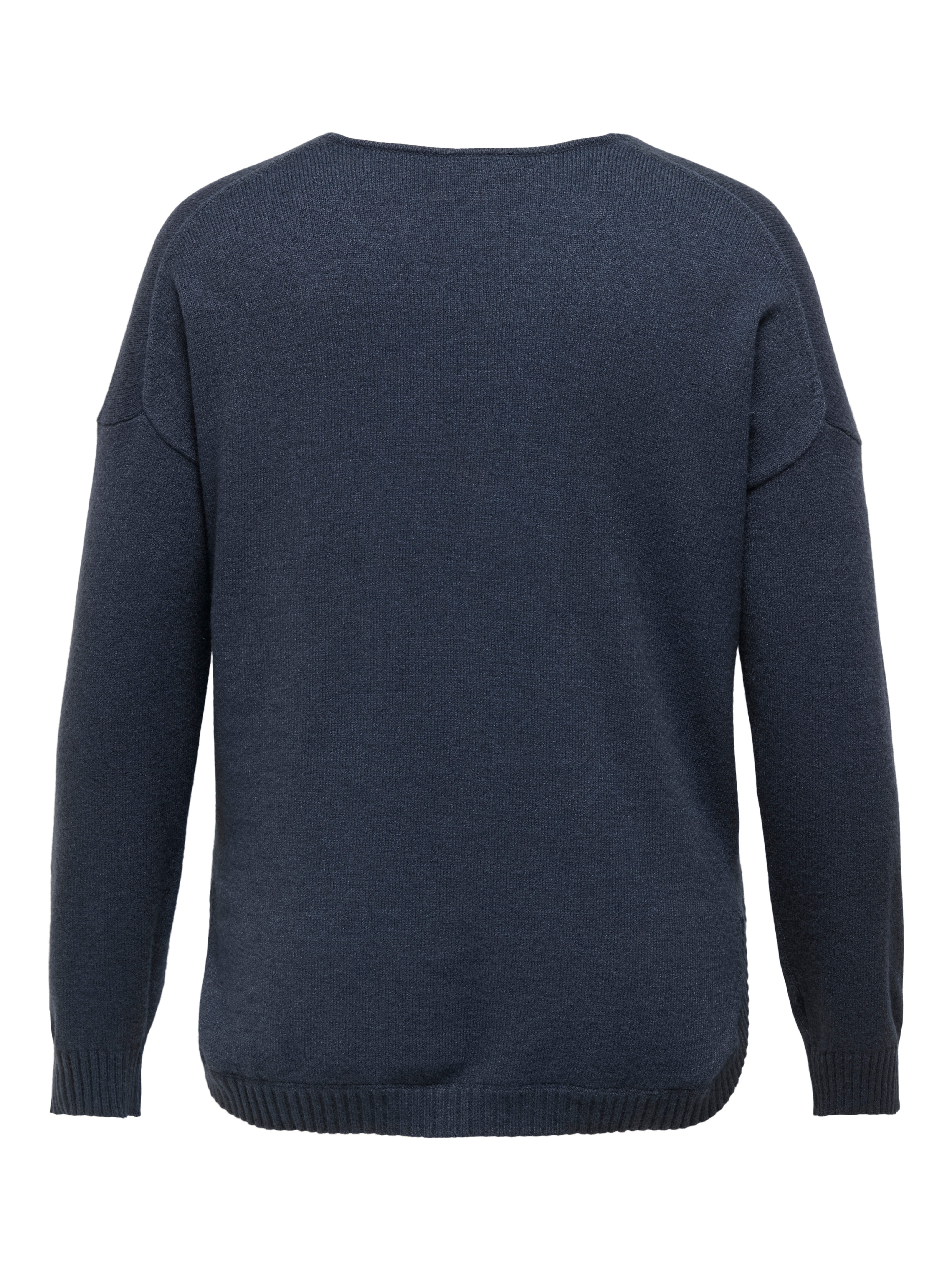 ONLY CARMAKOMA Trui met V-hals CARMARGARETA LS PULLOVER KNT NOOS