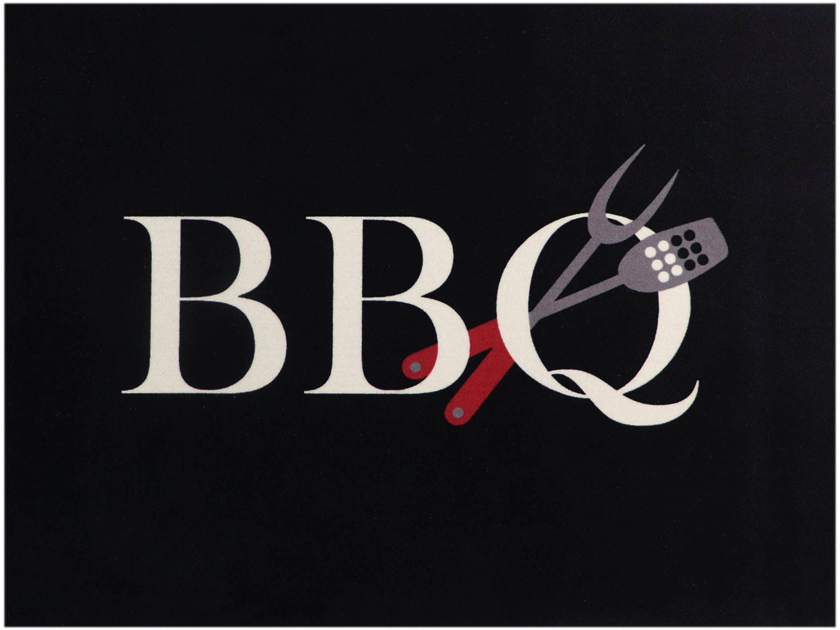 Primaflor-Ideen in Textil Mat BBQ grillmat zwart Barbecuemat ideaal als vloerbescherming, met tekst, antislip, wasbaar deurmatten zwart
