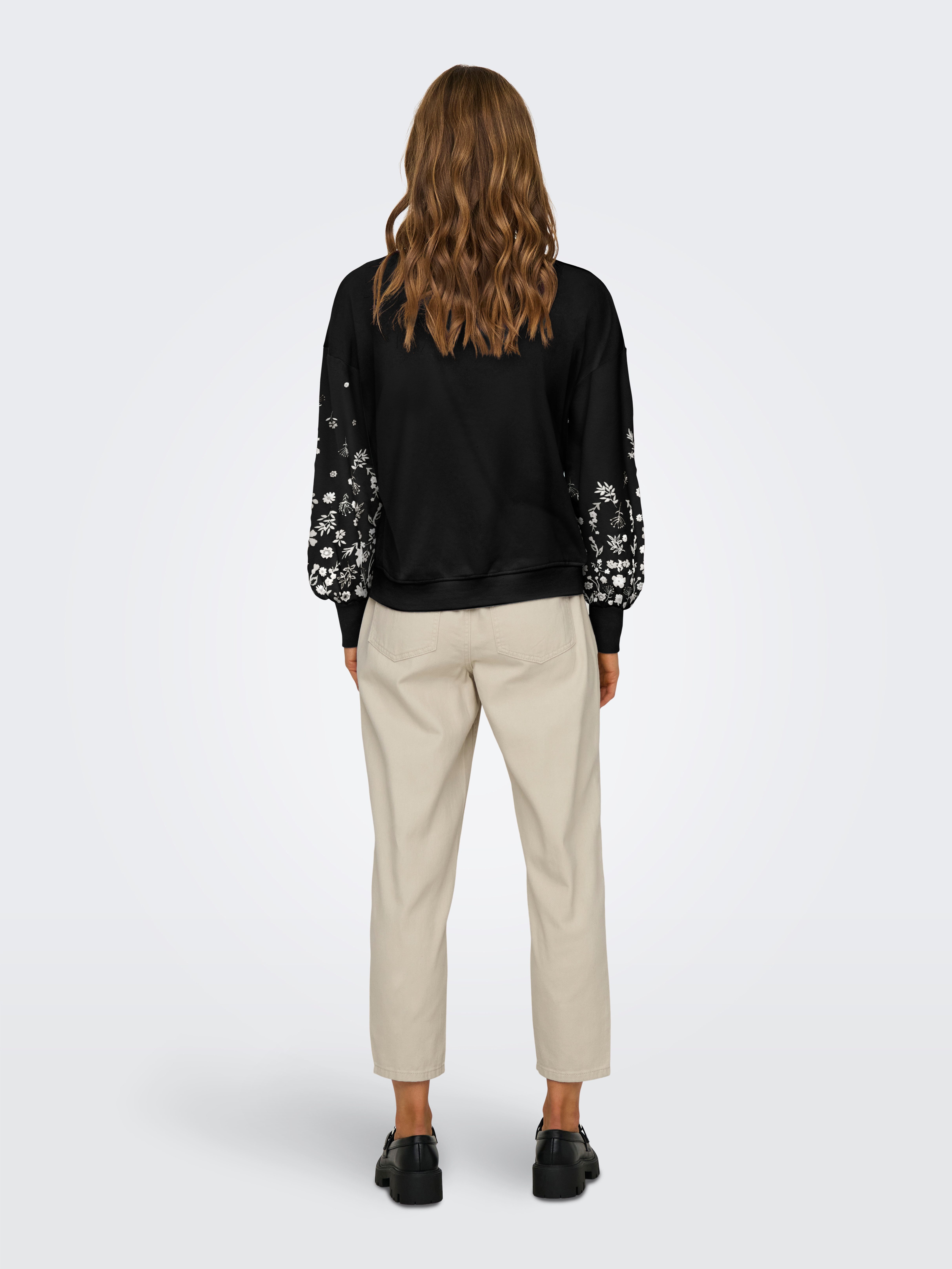 Only Sweatshirt ONLBROOKE L S O-NECK FLOWER SWT