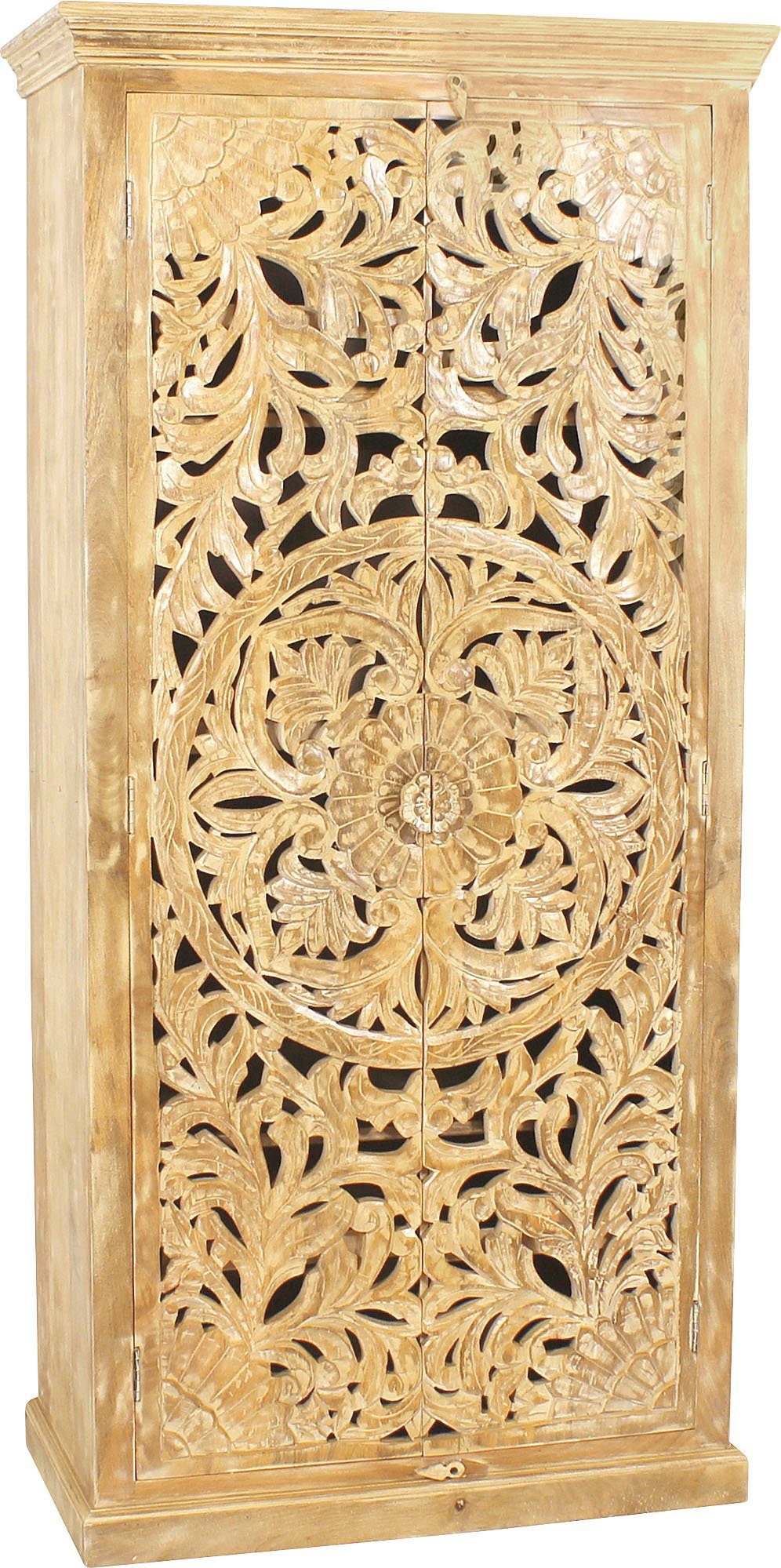 SIT Halmeubelset Lakadee van mangohout (4-delig) wandkapstokken beige