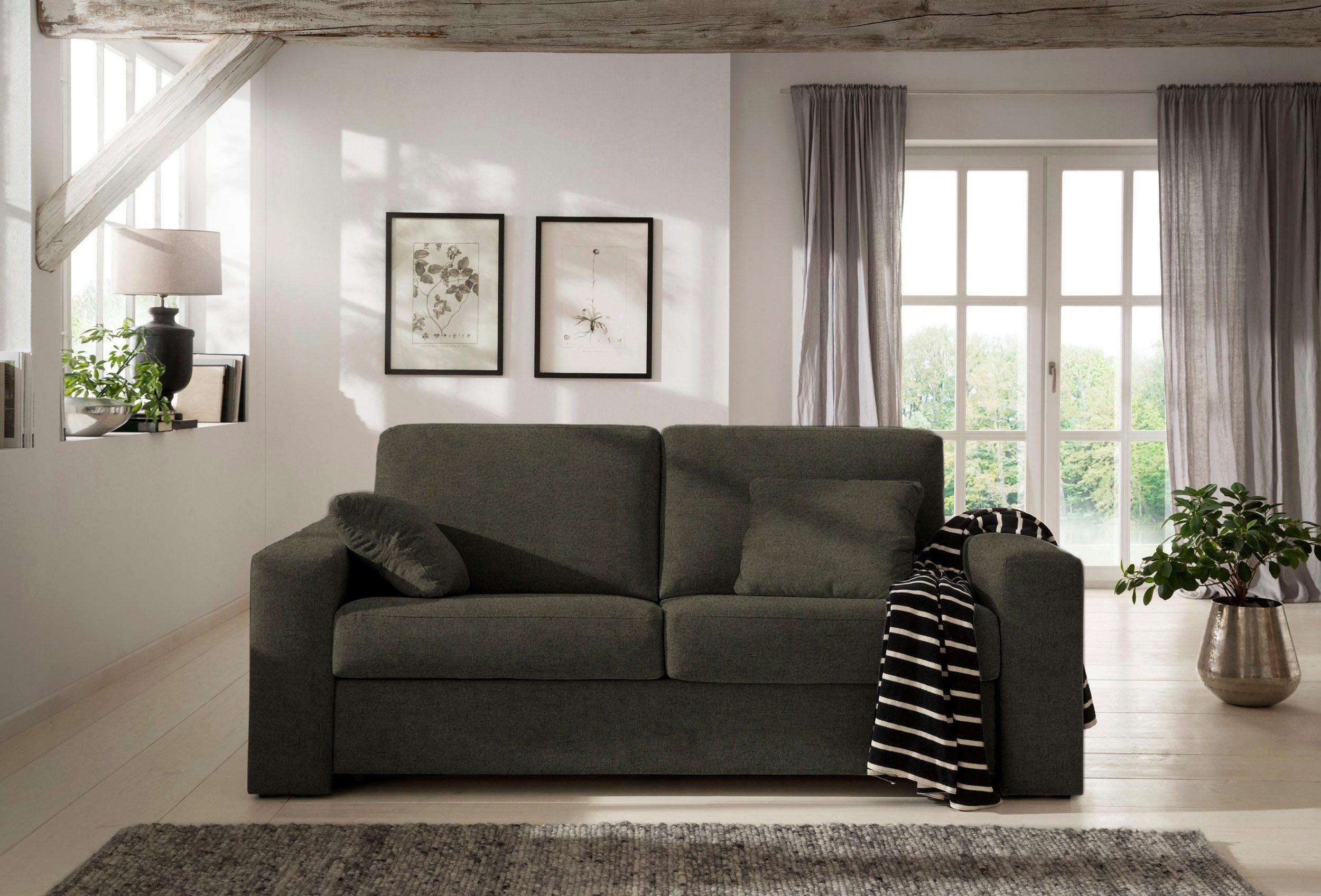 Home affaire Slaapbank Roma matras hoogte 14 cm Bedfunctie, met vering, lattenbodem, matras