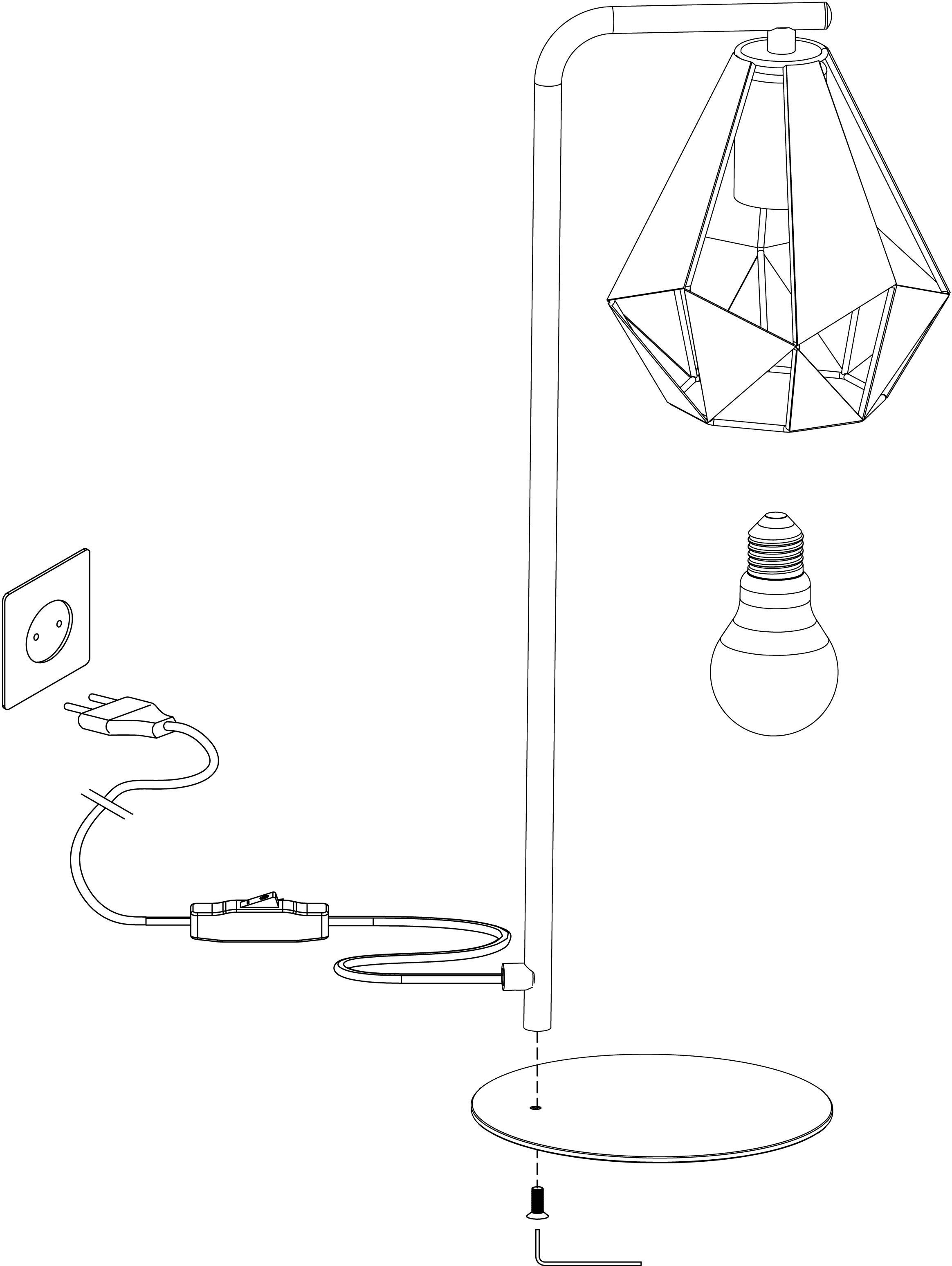EGLO Tafellamp CARLTON 4 Vintage tafellamp, nacht kastlamp, fitting: E27