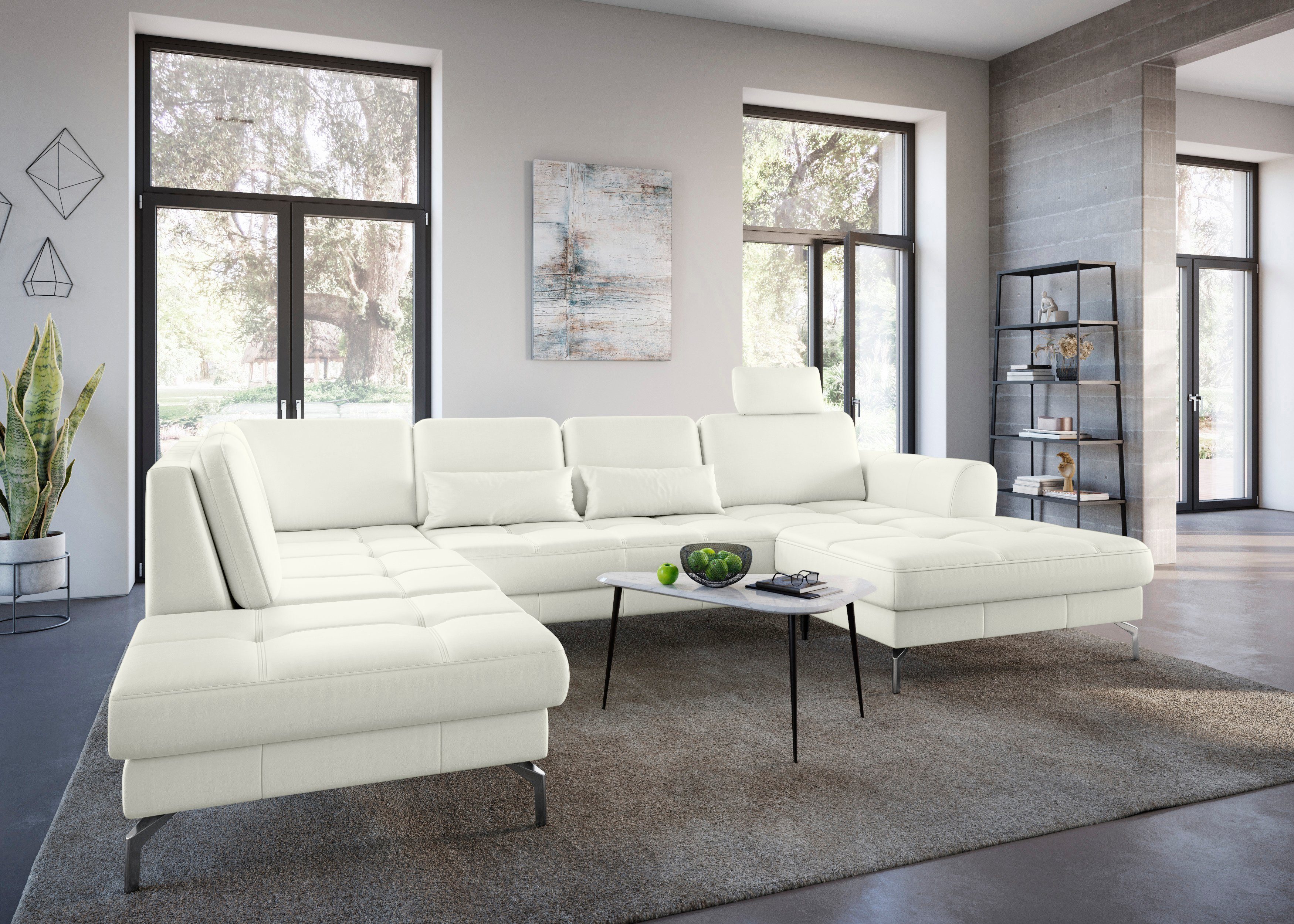 sit&more Zithoek Bendigo U-vorm inclusief zitdiepteverstelling, bodemvrijheid 15 cm, in 2 pootkleuren