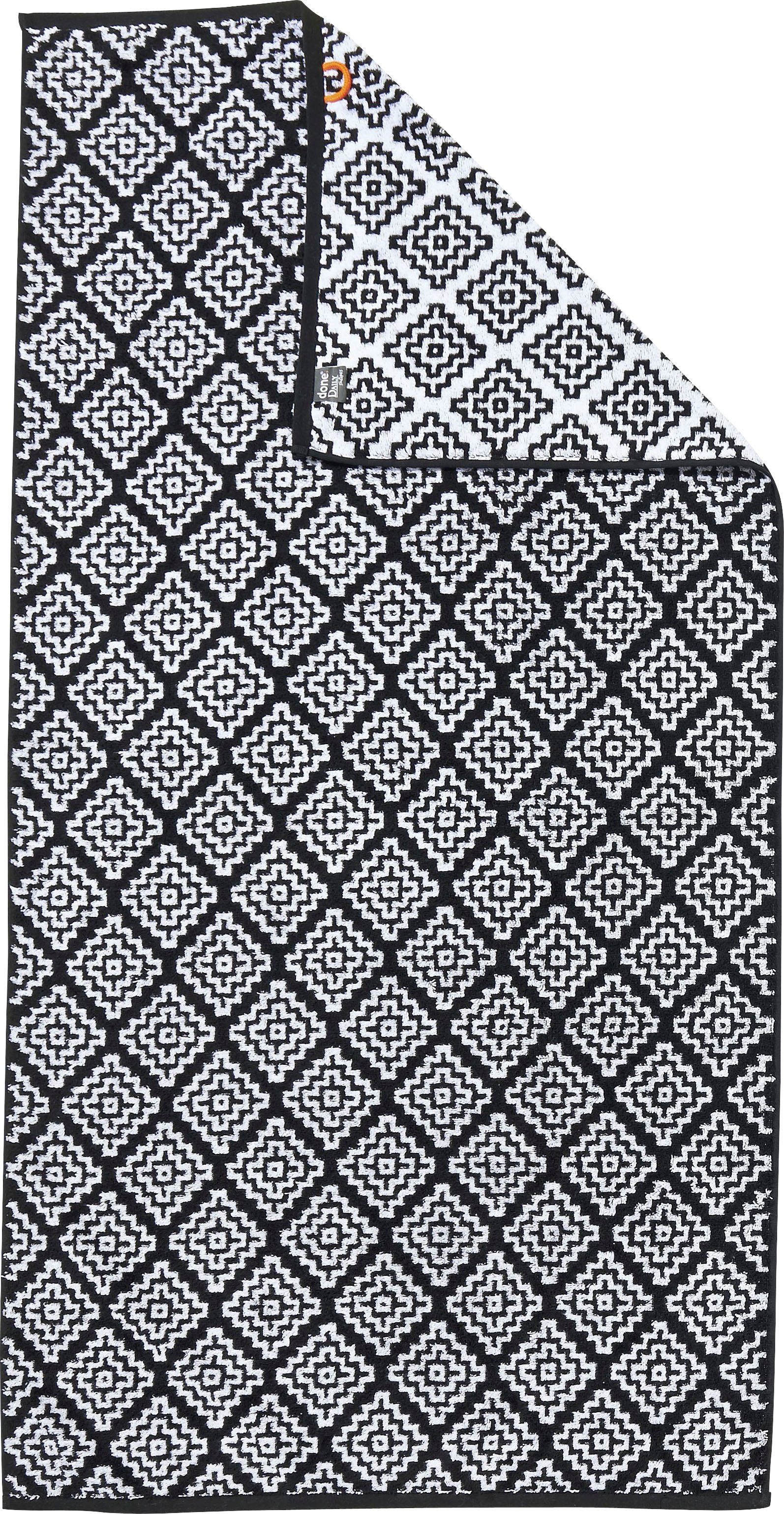 done. Douchelaken DAILY SHAPES BOHO Jacquardweefsel, modern ruitmotief (1 stuk) handdoeken zwart