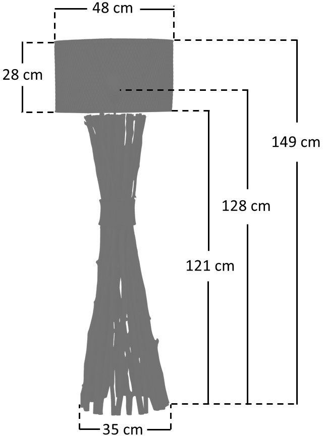 SalesFever Staande lamp Rae met de hand gemaakt (1 stuk)